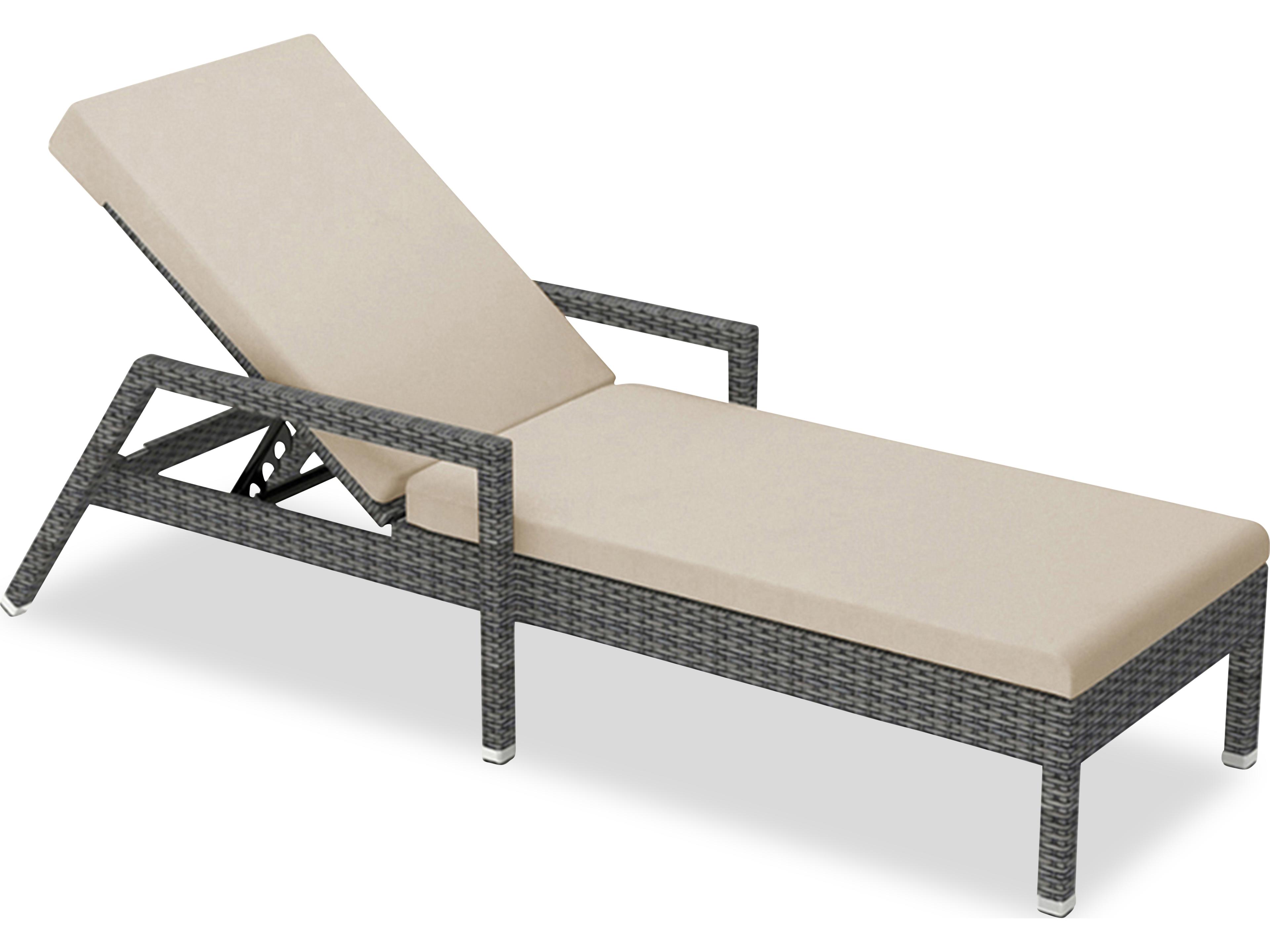 Harmonia Living District Wicker Stackable Reclining Outdoor Chaise Lounge