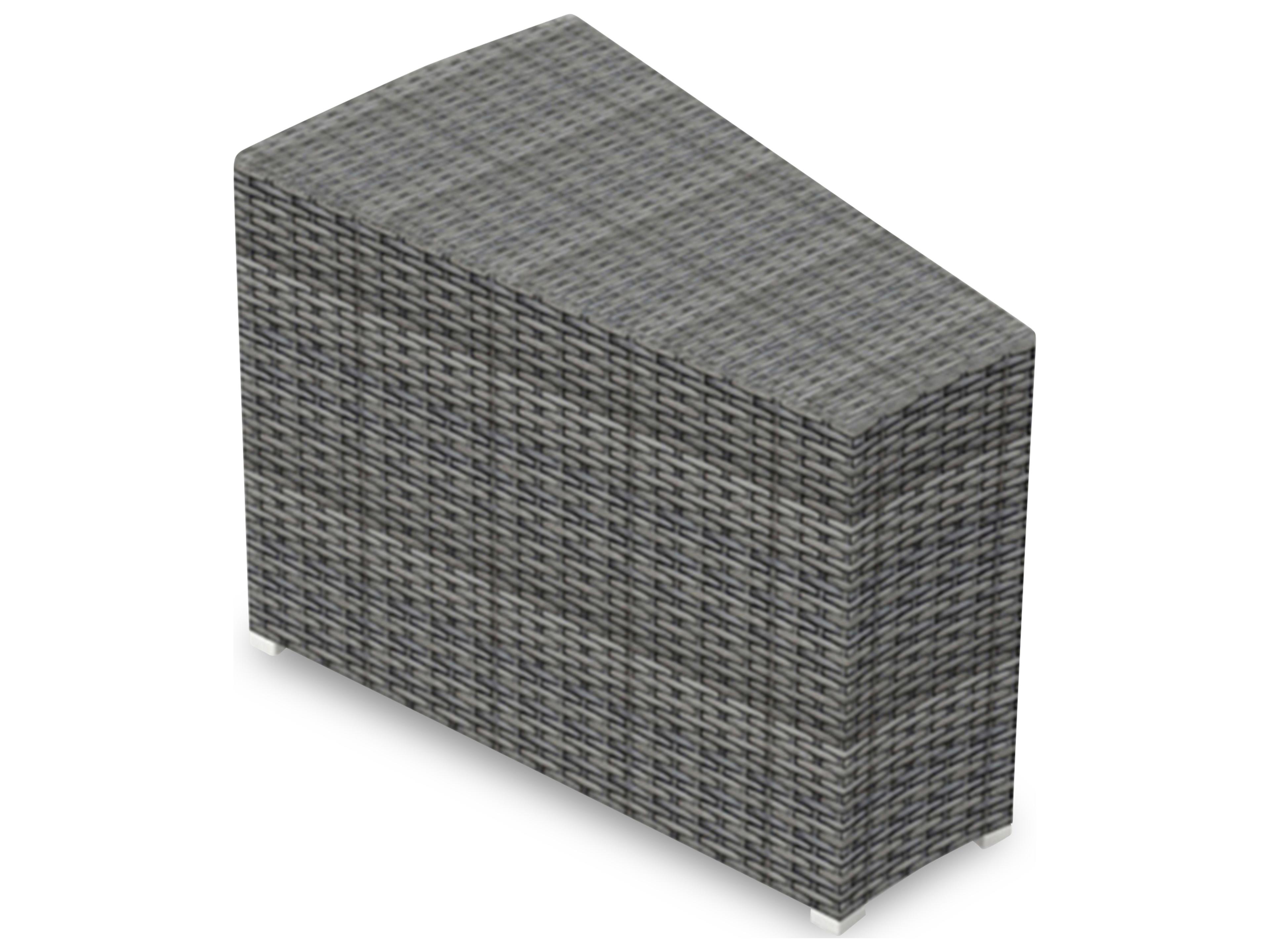 Harmonia Living District Wicker Rectangular Glass Top Wedge End table