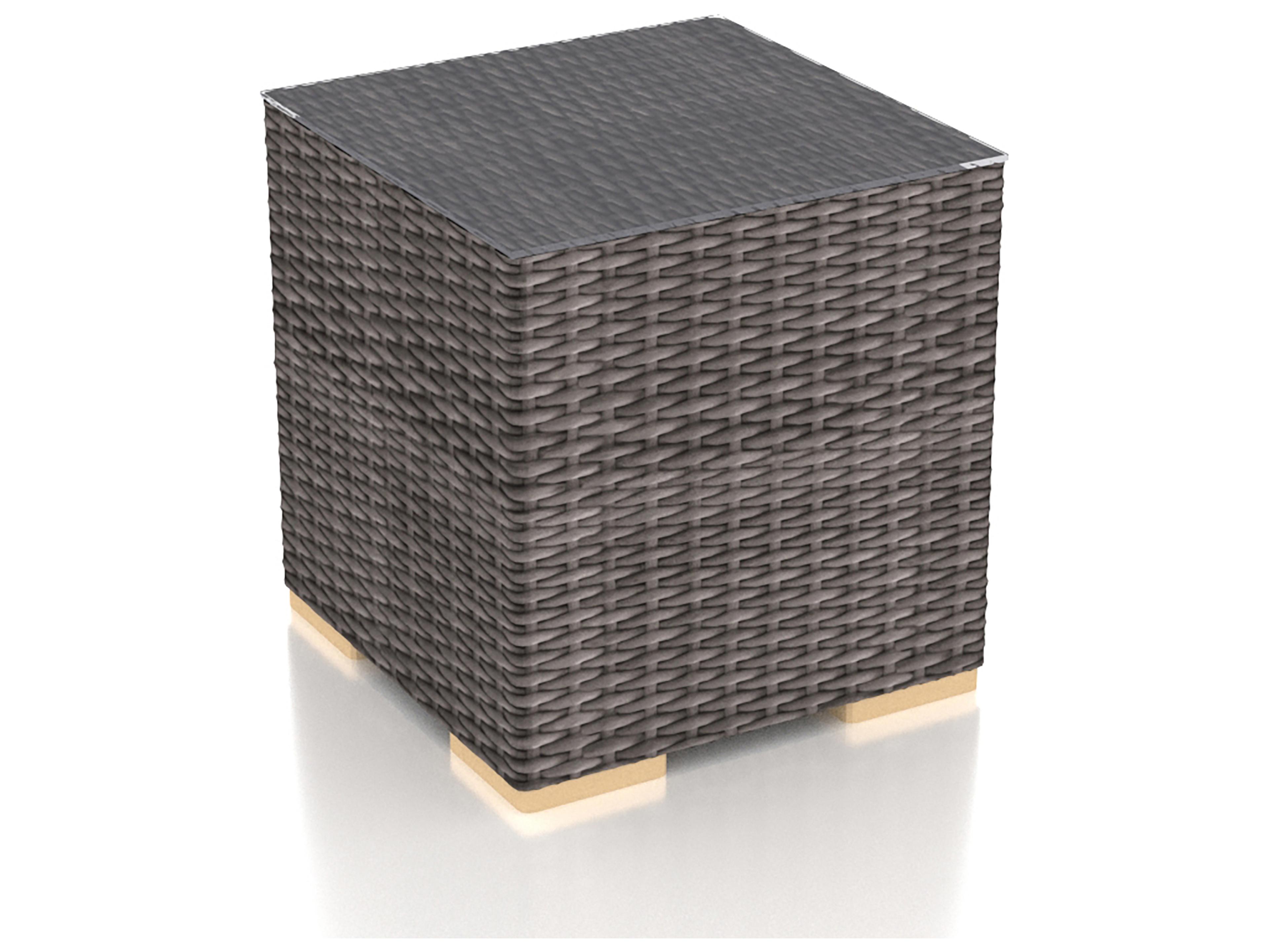 Harmonia Living Viento Wicker Square Glass Top Coffee table