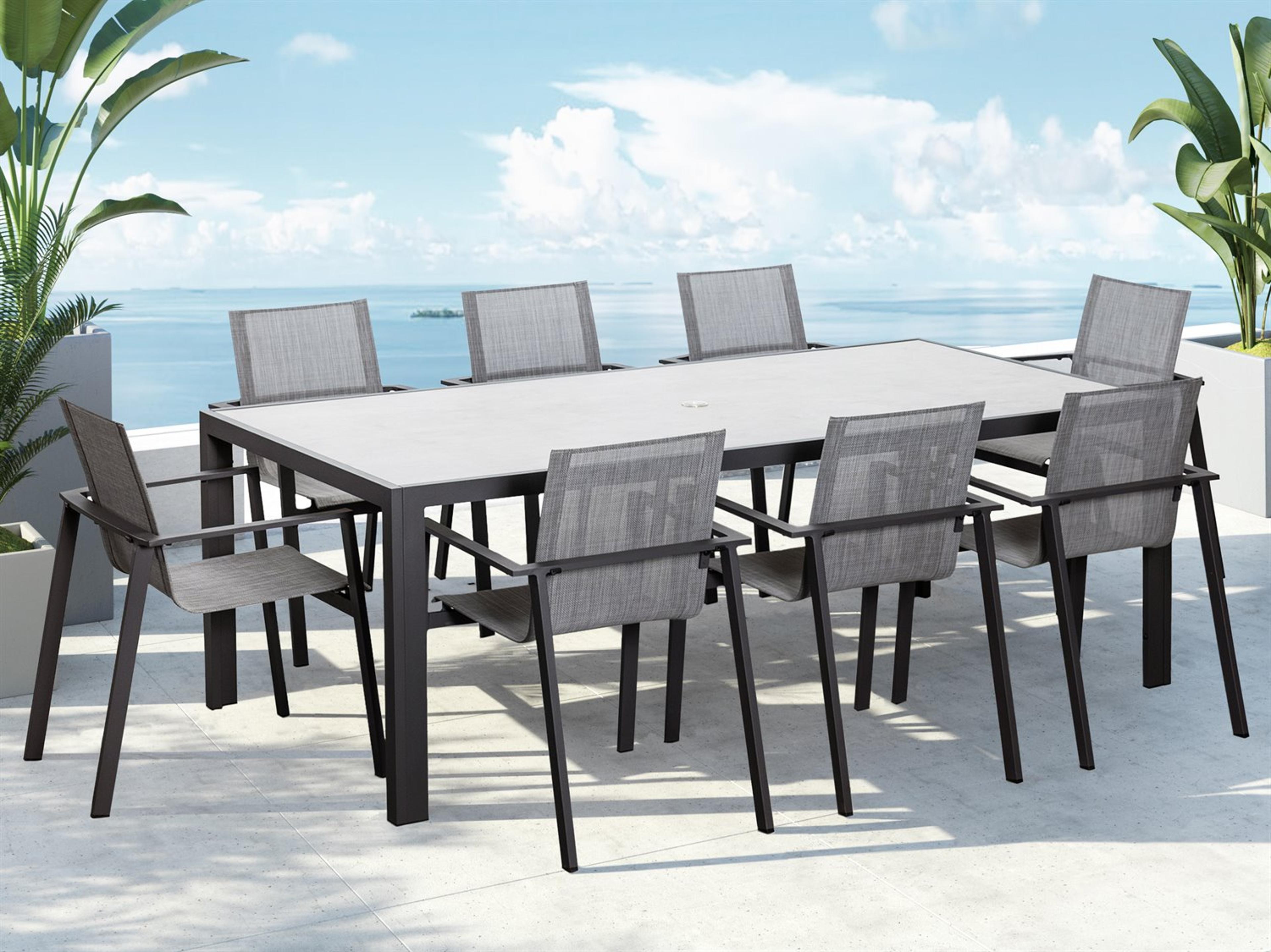 Harmonia Living Lift Aluminum Sling 9 Piece Outdoor Patio Dining Set
