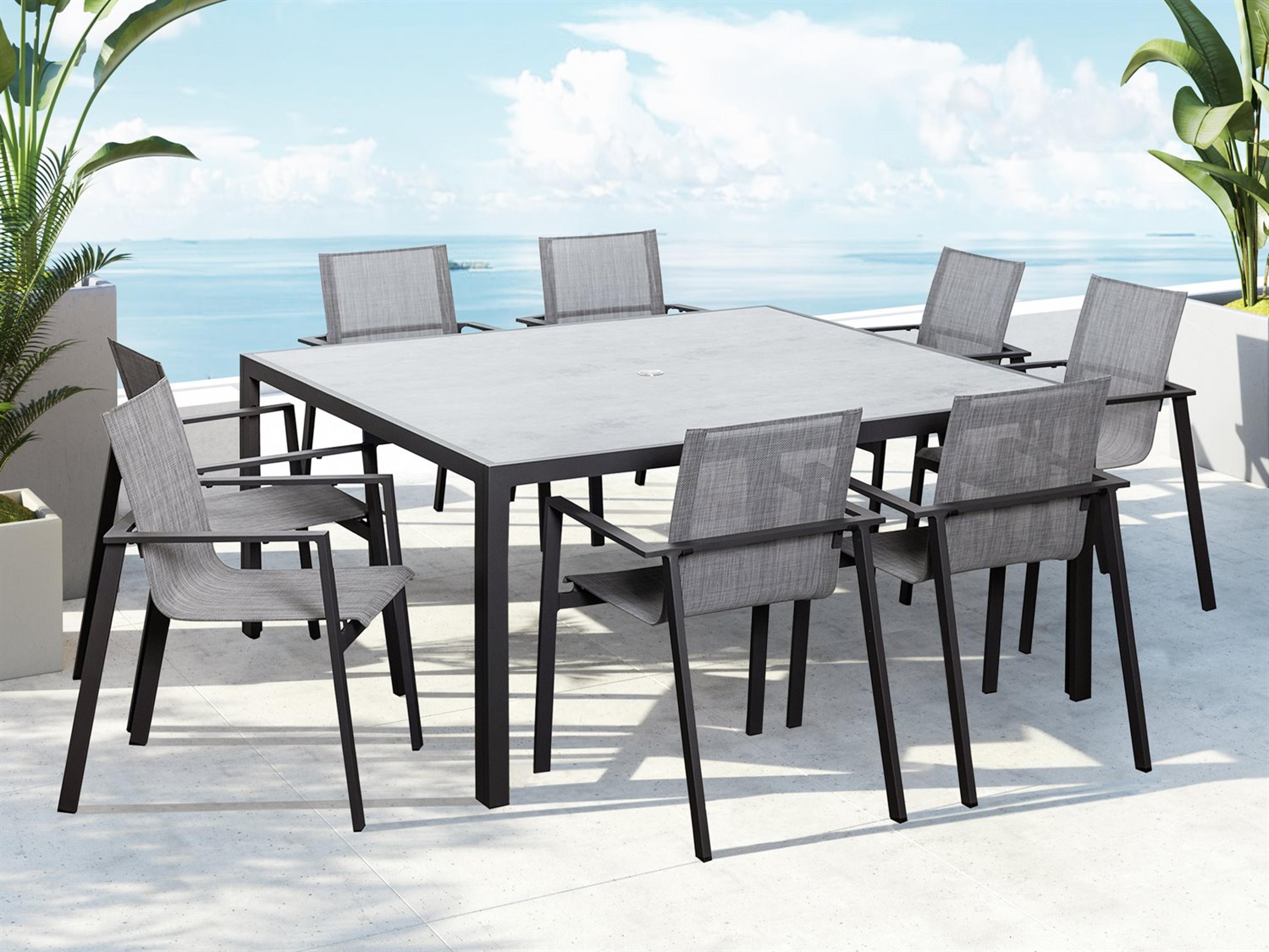 Harmonia Living Lift Aluminum Sling 9 Piece Outdoor Dining Set