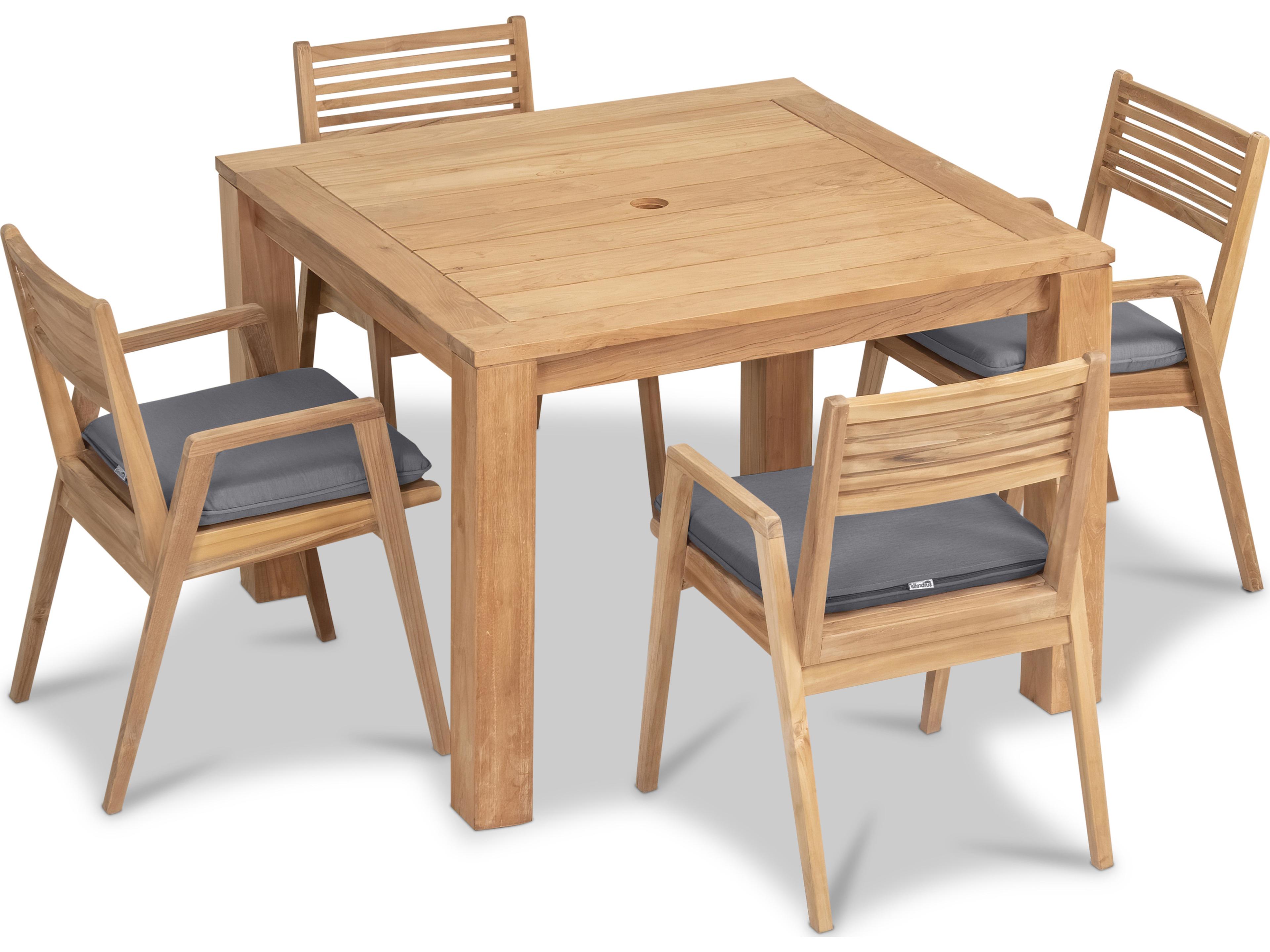 Harmonia Living Link Teak 5 Piece Patio Dining Set