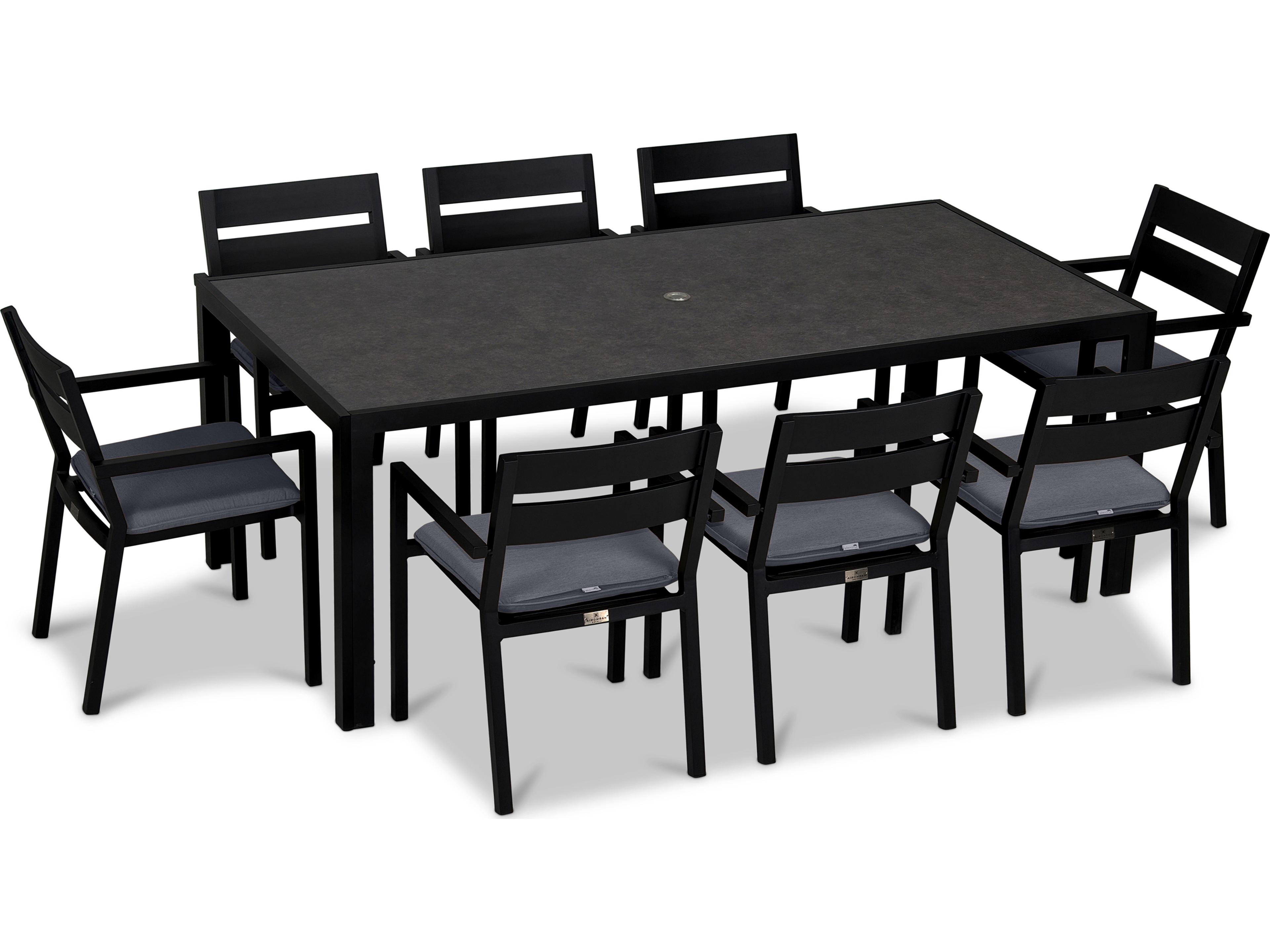Harmonia Living Pacifica Aluminum Black 8 Seat Outdoor Dining Set