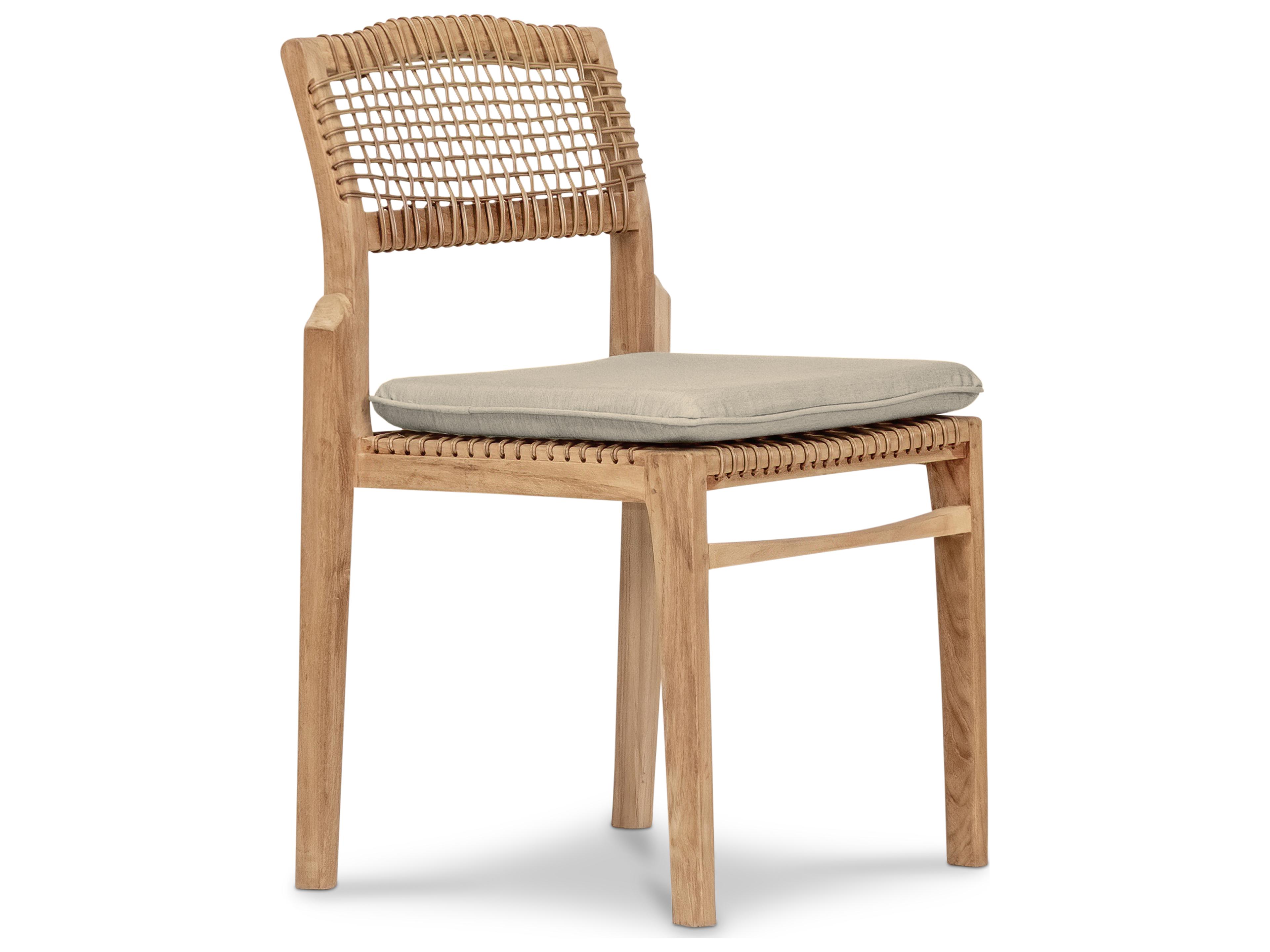 Harmonia Living Sands Teak Stackable Outdoor Patio Dining Side Chair