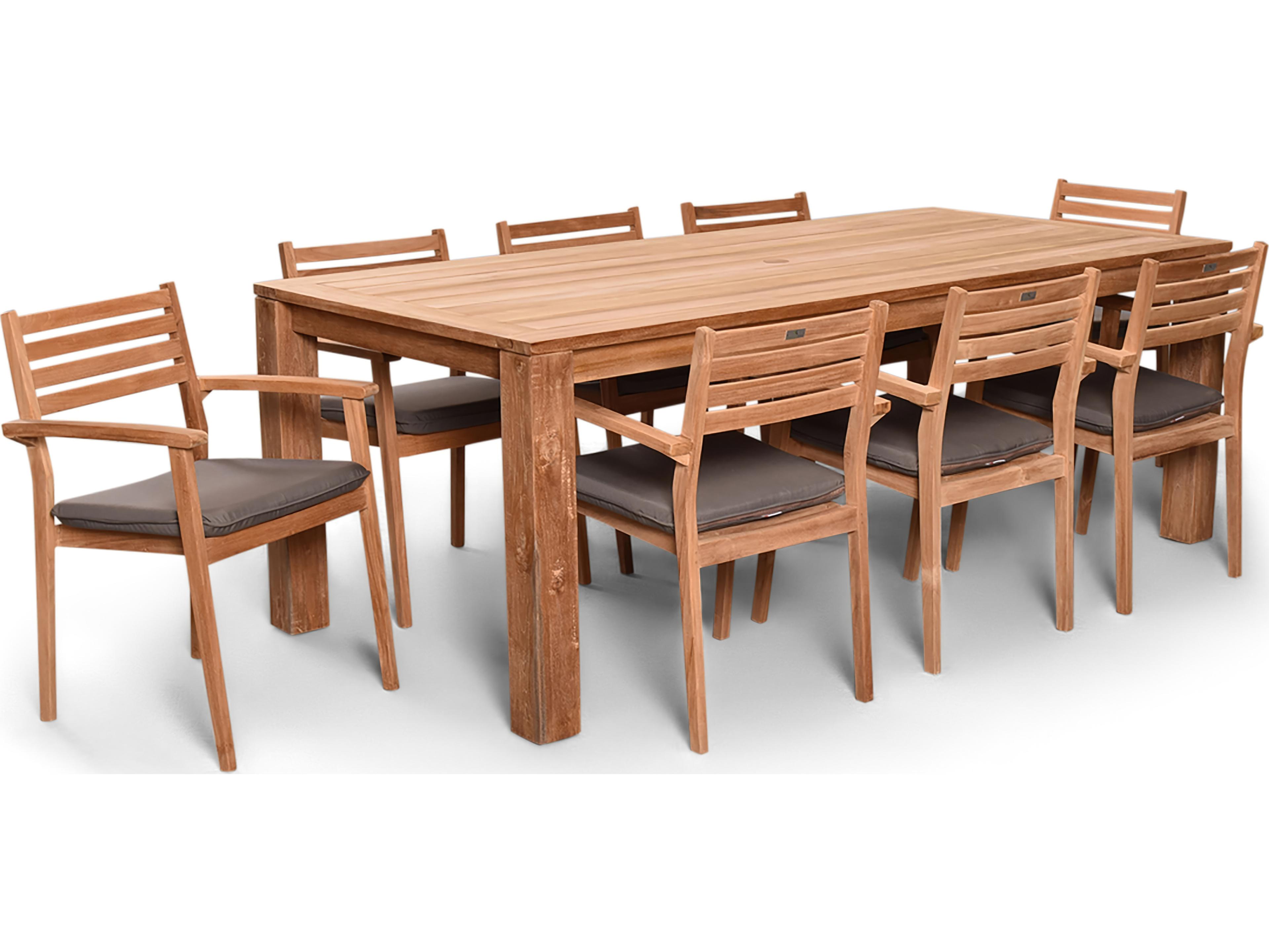 Harmonia Living Sylvan Teak 9 Piece Outdoor Dining Set