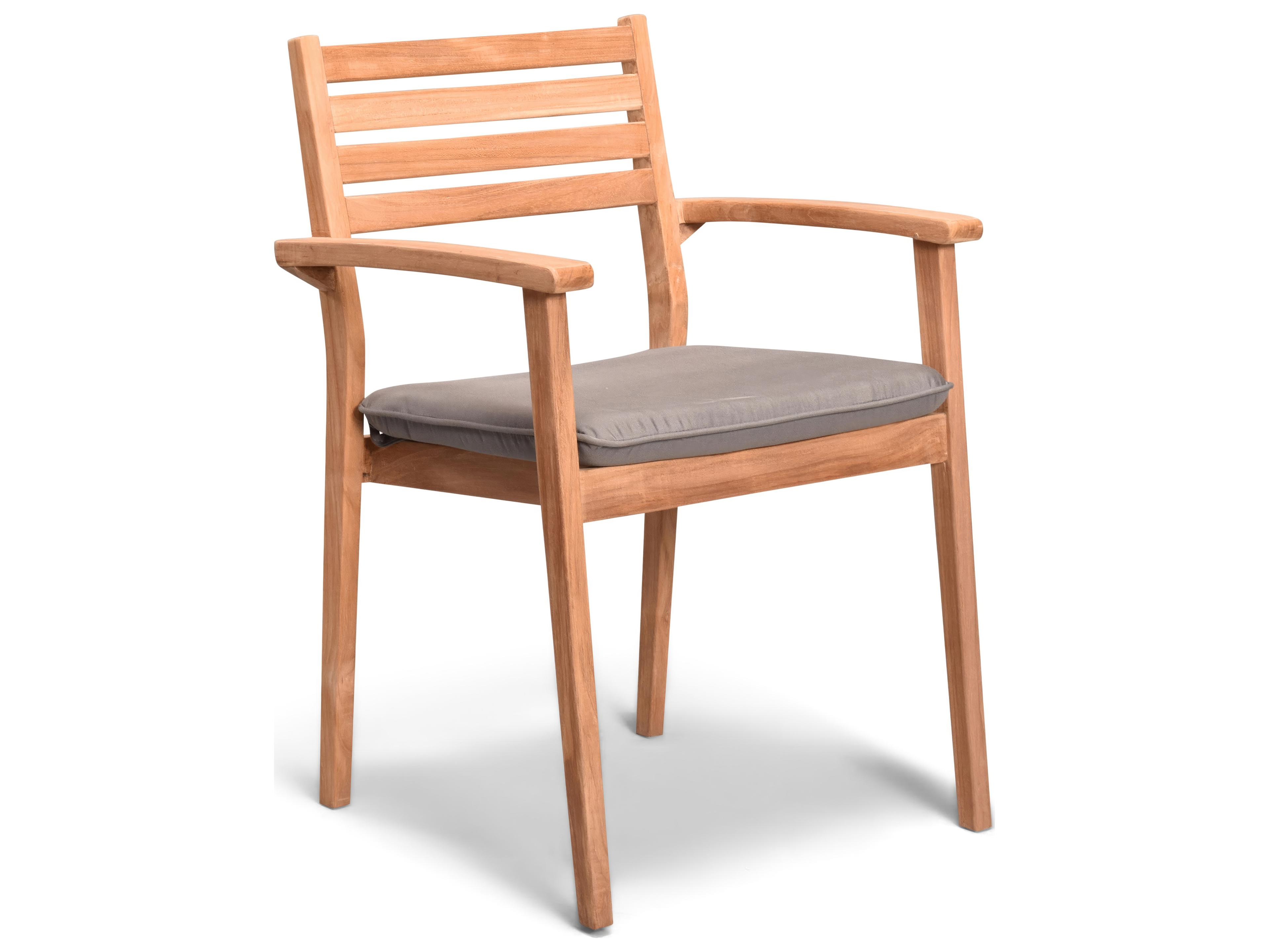 Harmonia Living Sylvan Teak Stackable Outdoor Dining Arm Chair