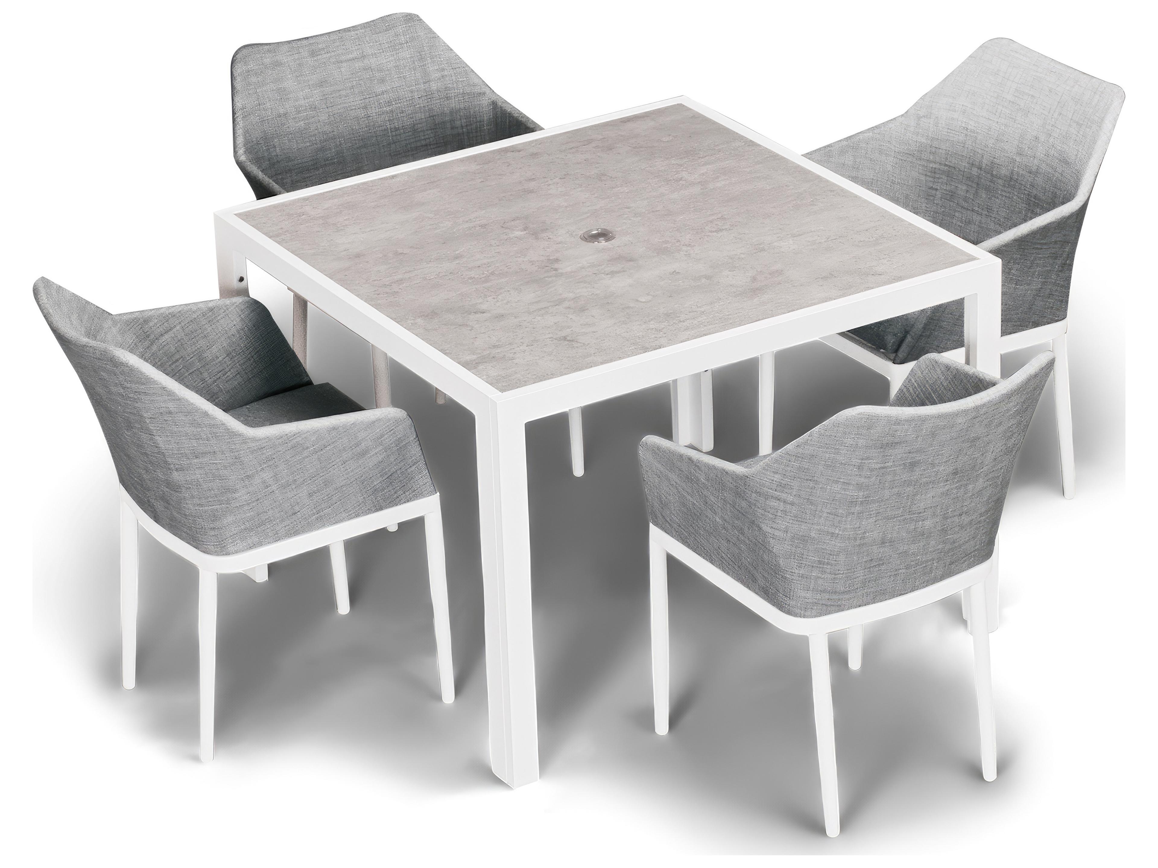 Harmonia Living Tailor Aluminum 5 Piece Outdoor Patio Dining Set