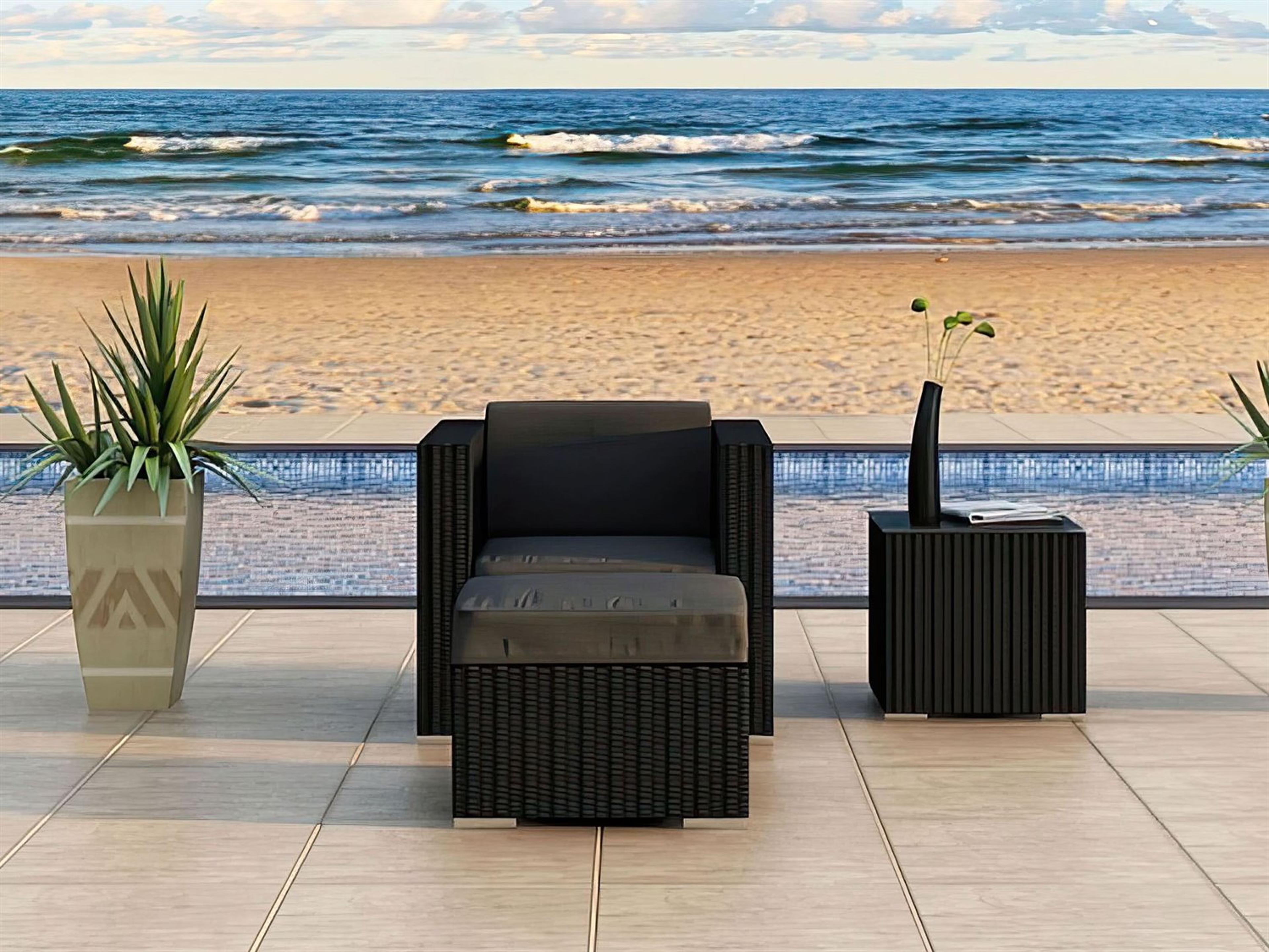 Harmonia Living Urbana HDPE Wicker 3 Piece Patio Lounge Set