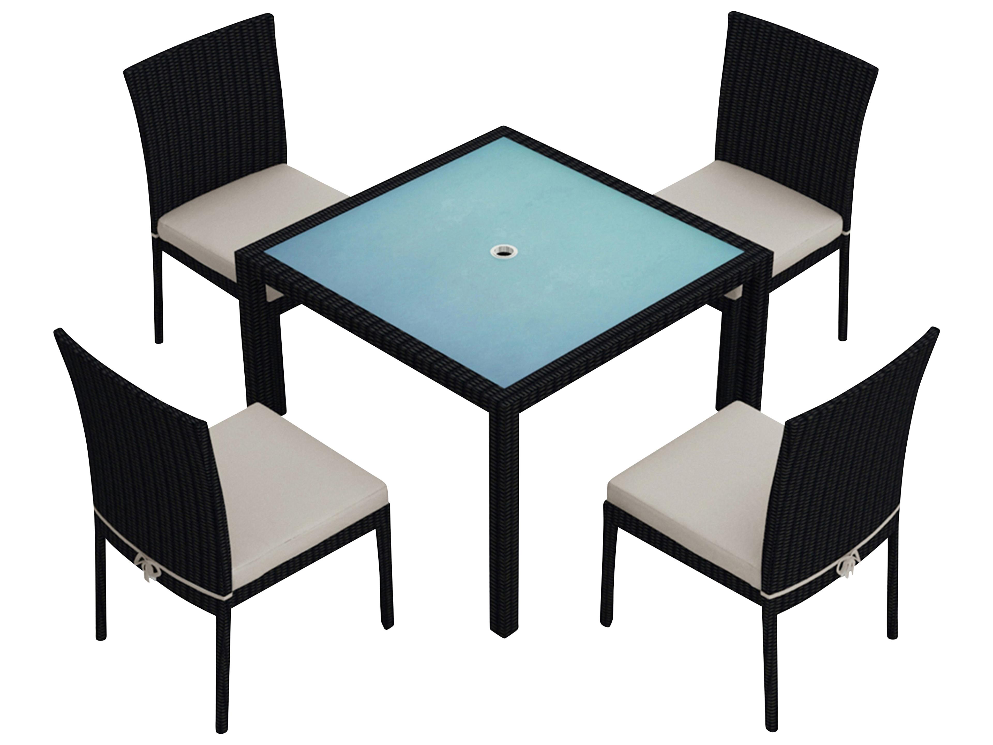 Urbana HDPE Wicker 5 Piece Patio Dining Set
