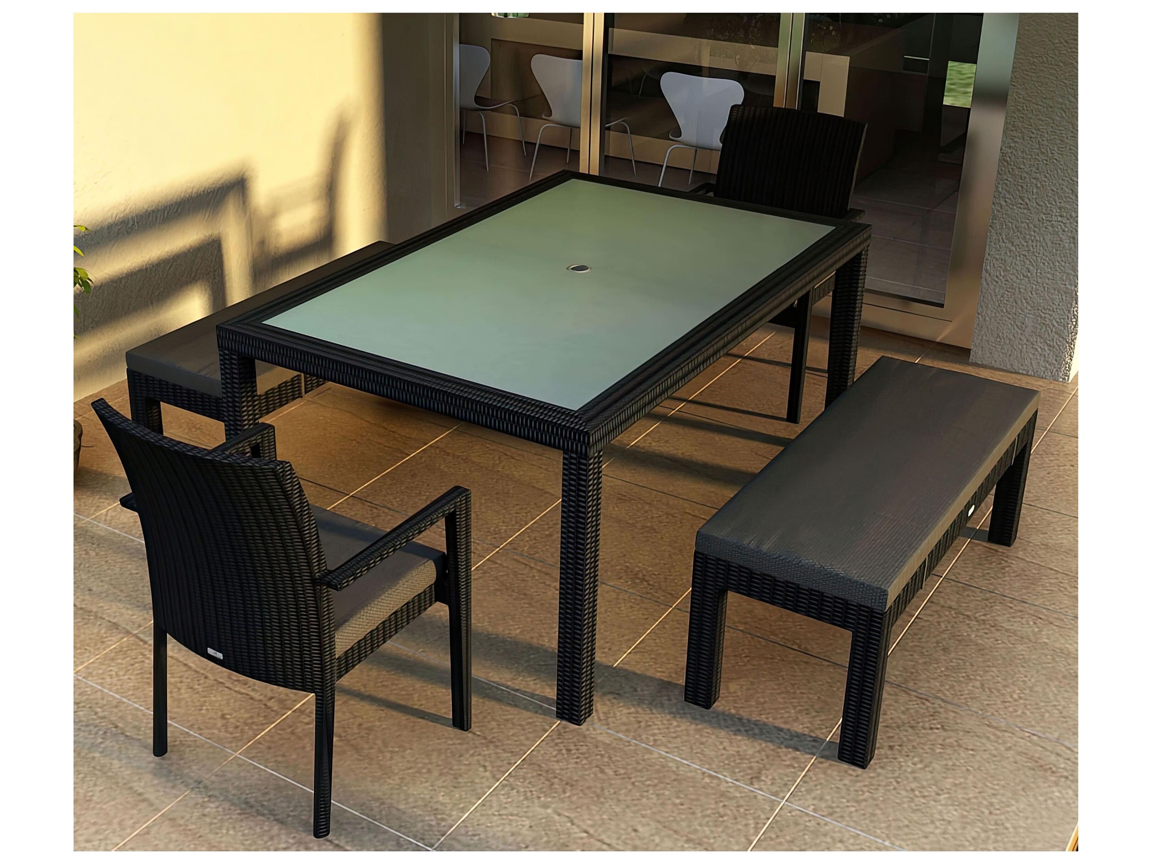 Harmonia Living Urbana HDPE Wicker 5 Piece Sectional Patio Lounge Set