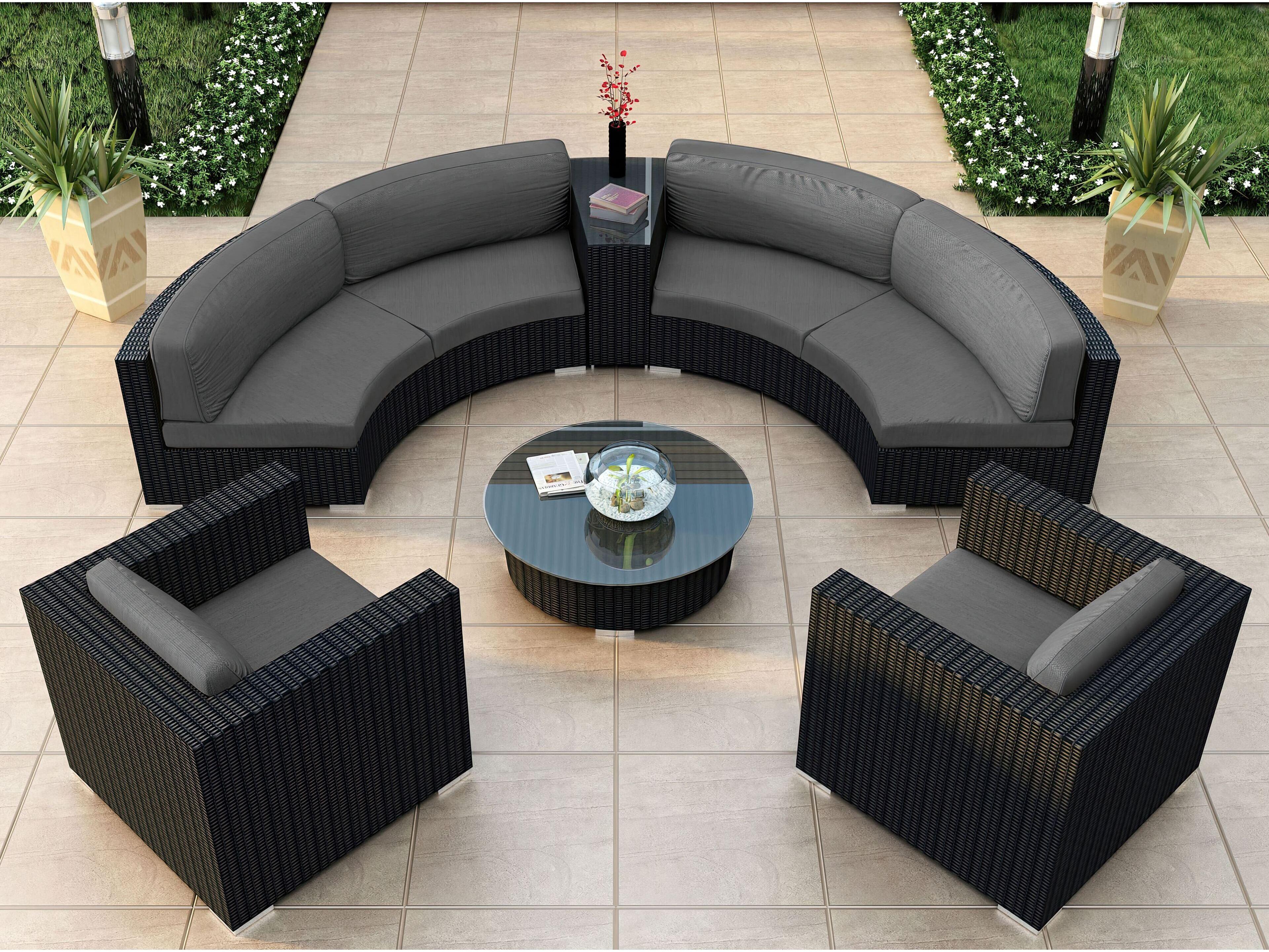 Harmonia Living Urbana HDPE Wicker 6 Piece Sectional Outdoor Lounge Set