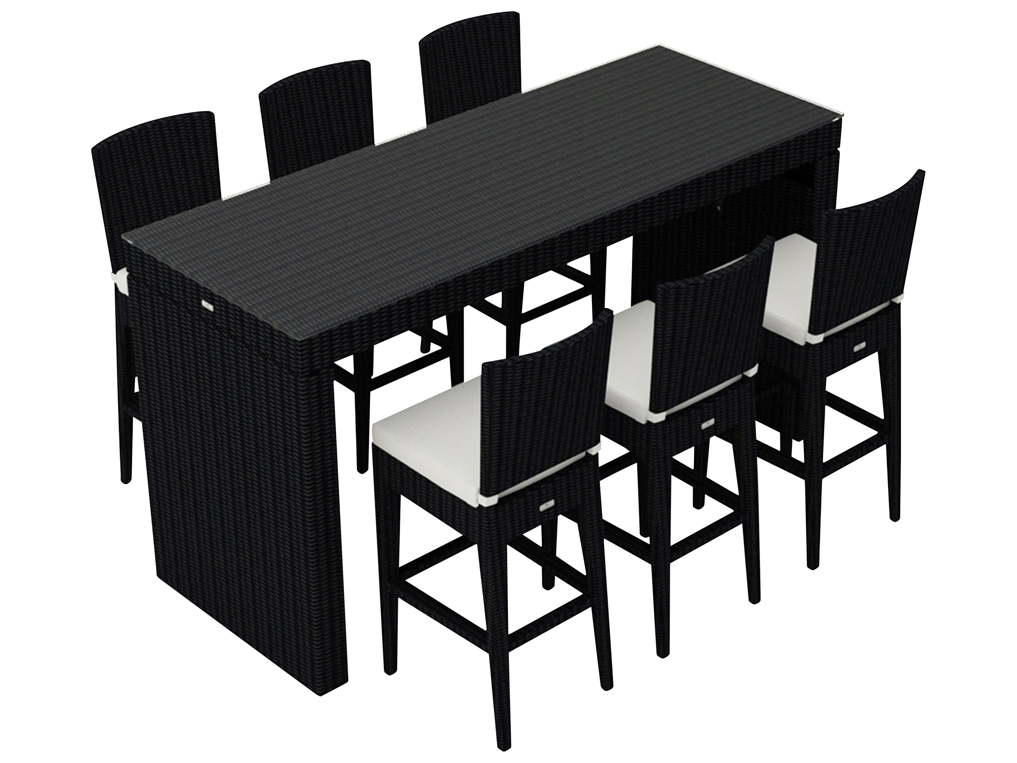 Harmonia Living Urbana HDPE Wicker 7 Piece Bar Set