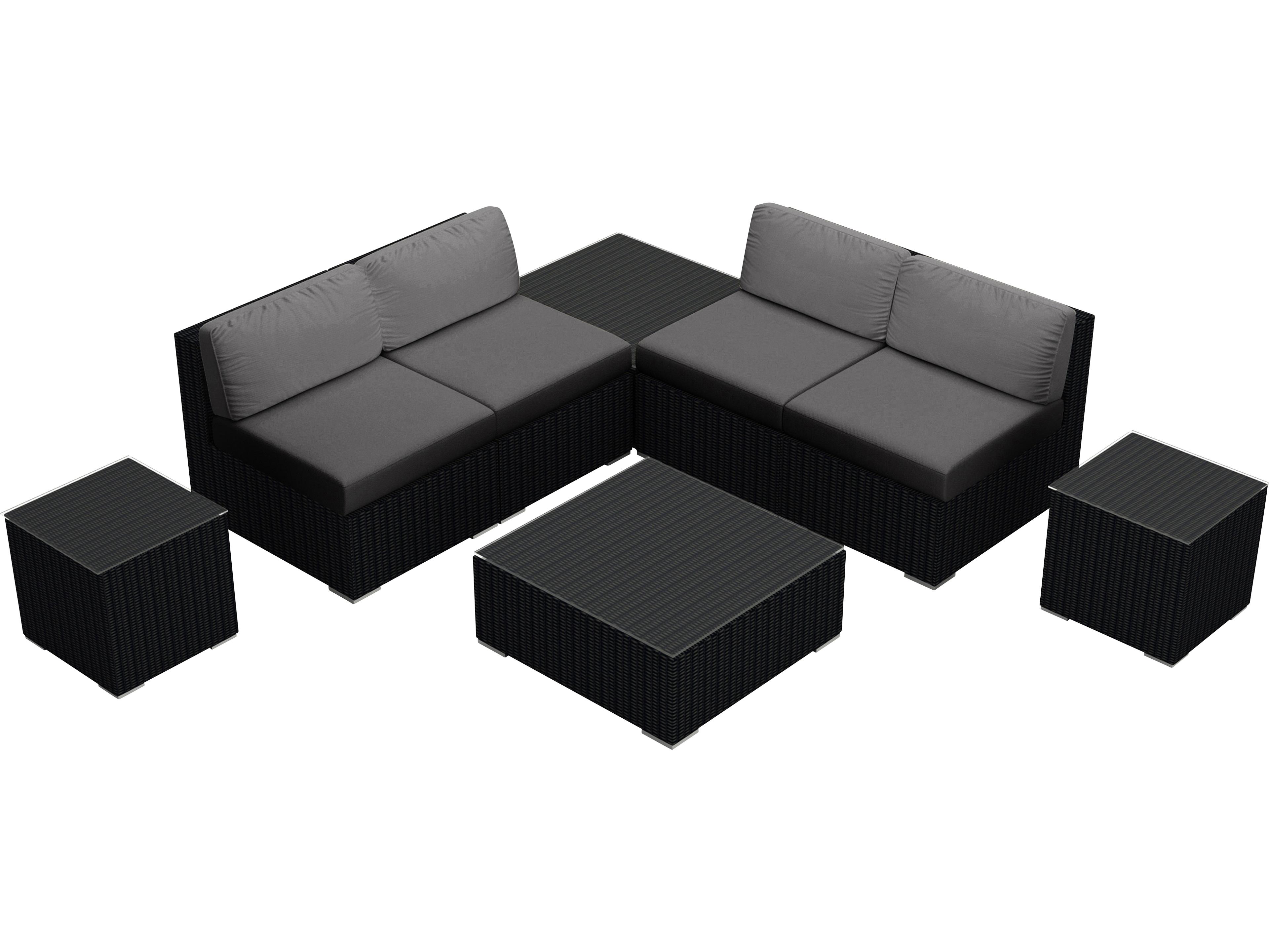 Harmonia Living Urbana HDPE Wicker 8 Piece Sectional Patio Lounge Set