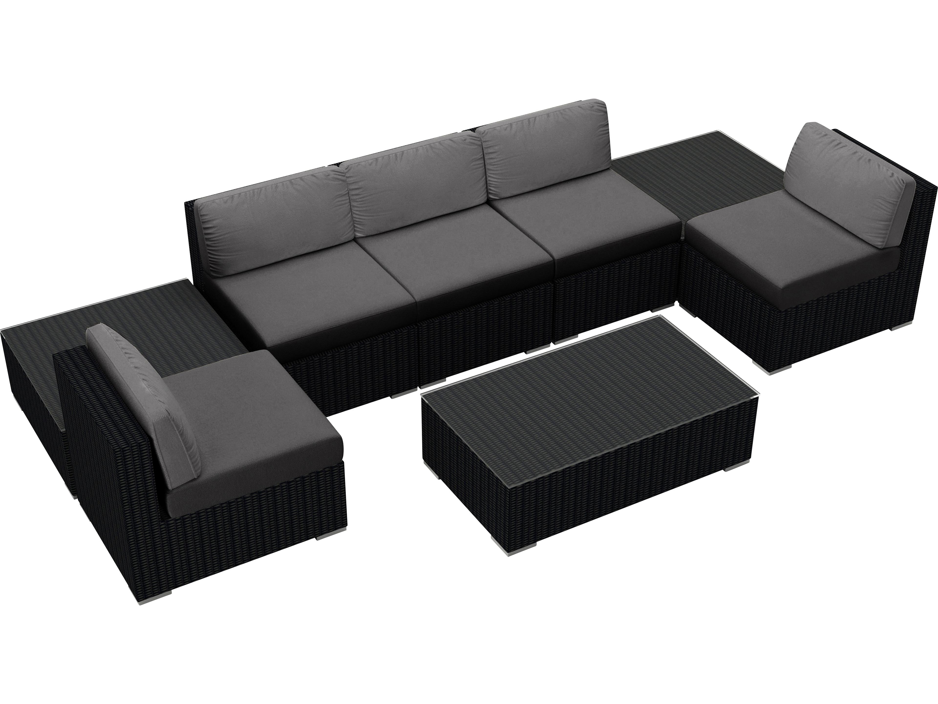 Harmonia Living Urbana HDPE Wicker 8 Piece Sectional Outdoor Lounge Set