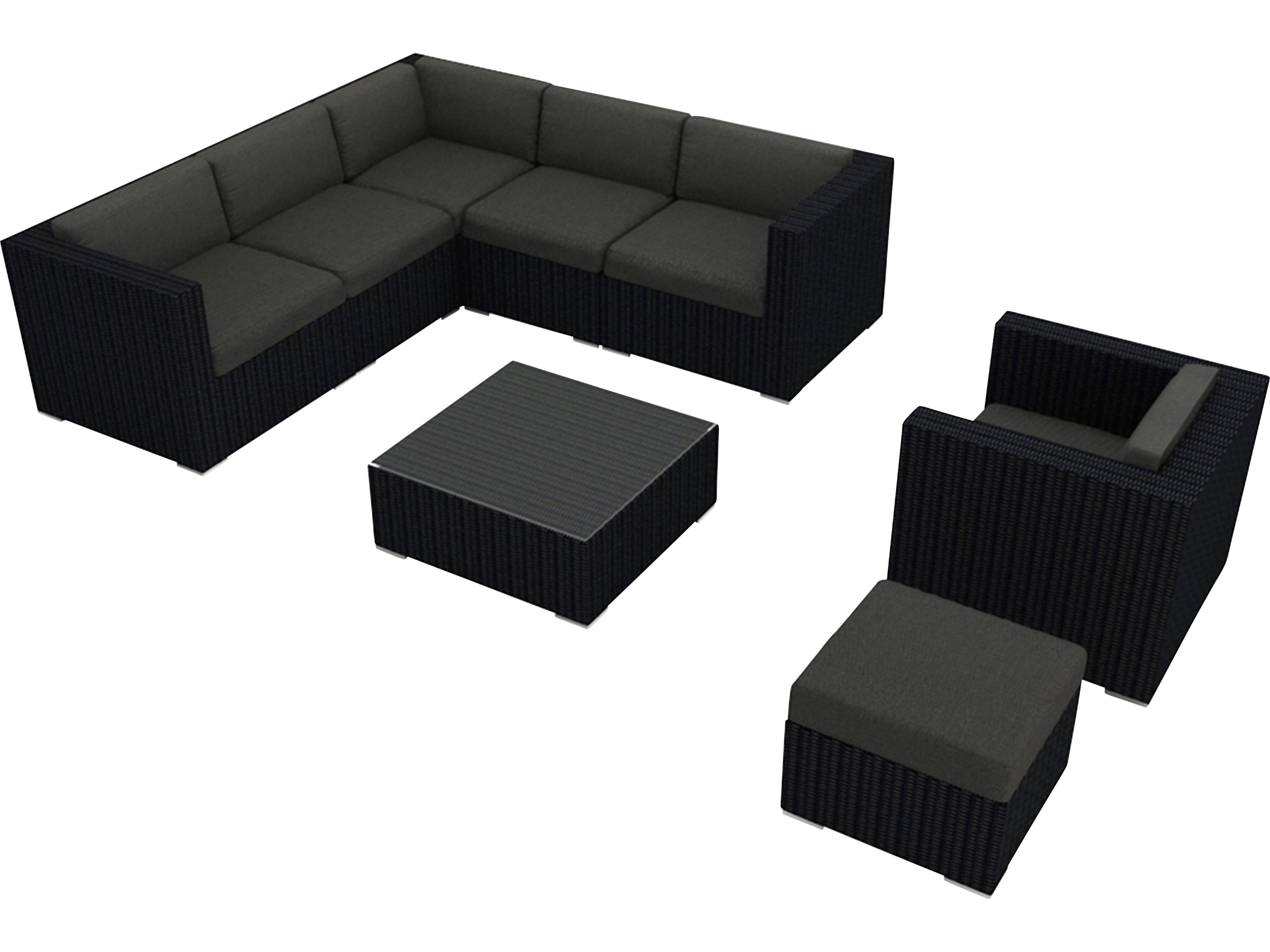 Harmonia Living Urbana HDPE Wicker 8 Piece Sectional Outdoor Patio Lounge Set