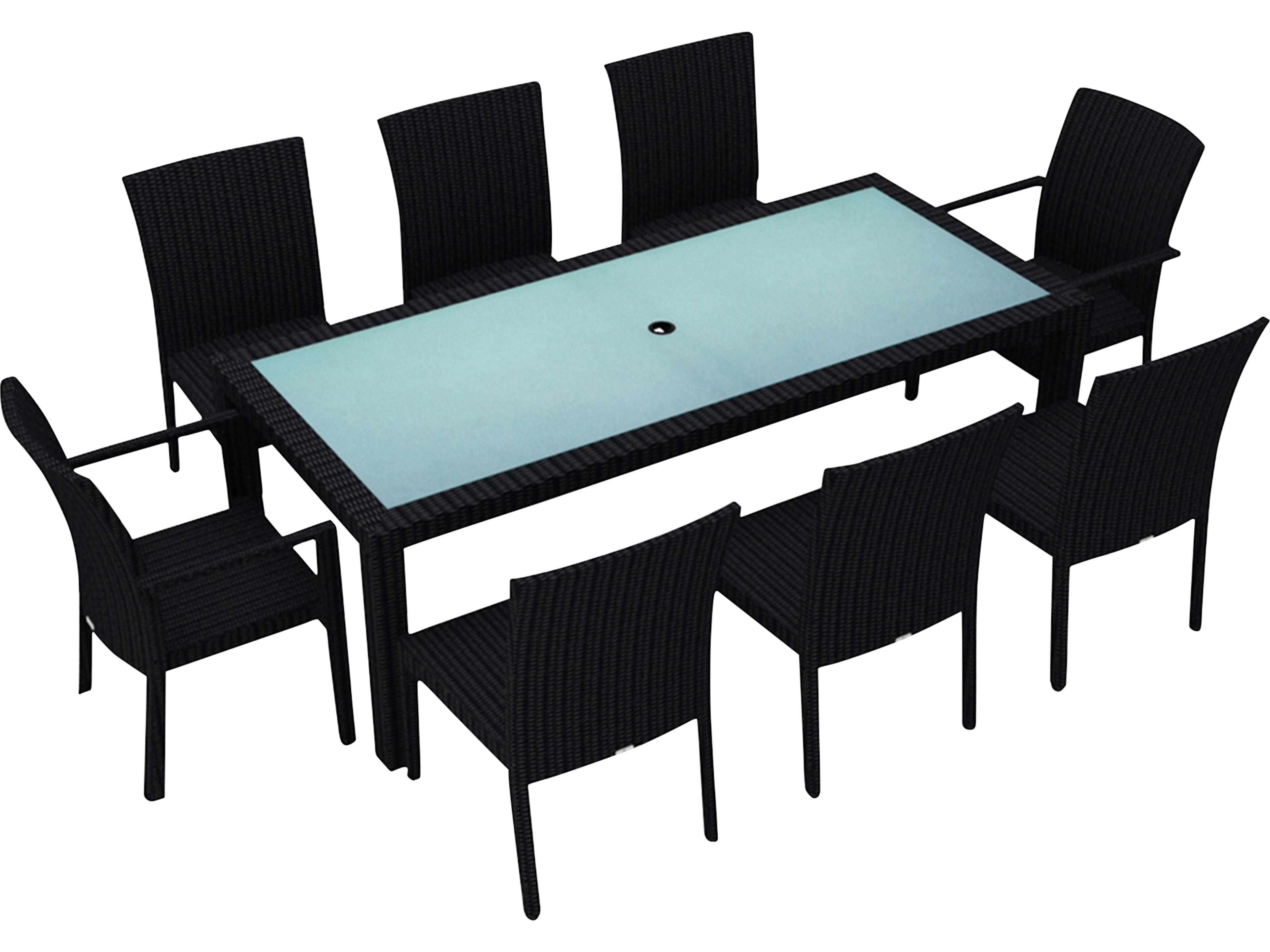 Harmonia Living Urbana HDPE Wicker 9 Piece Outdoor Patio Dining Set