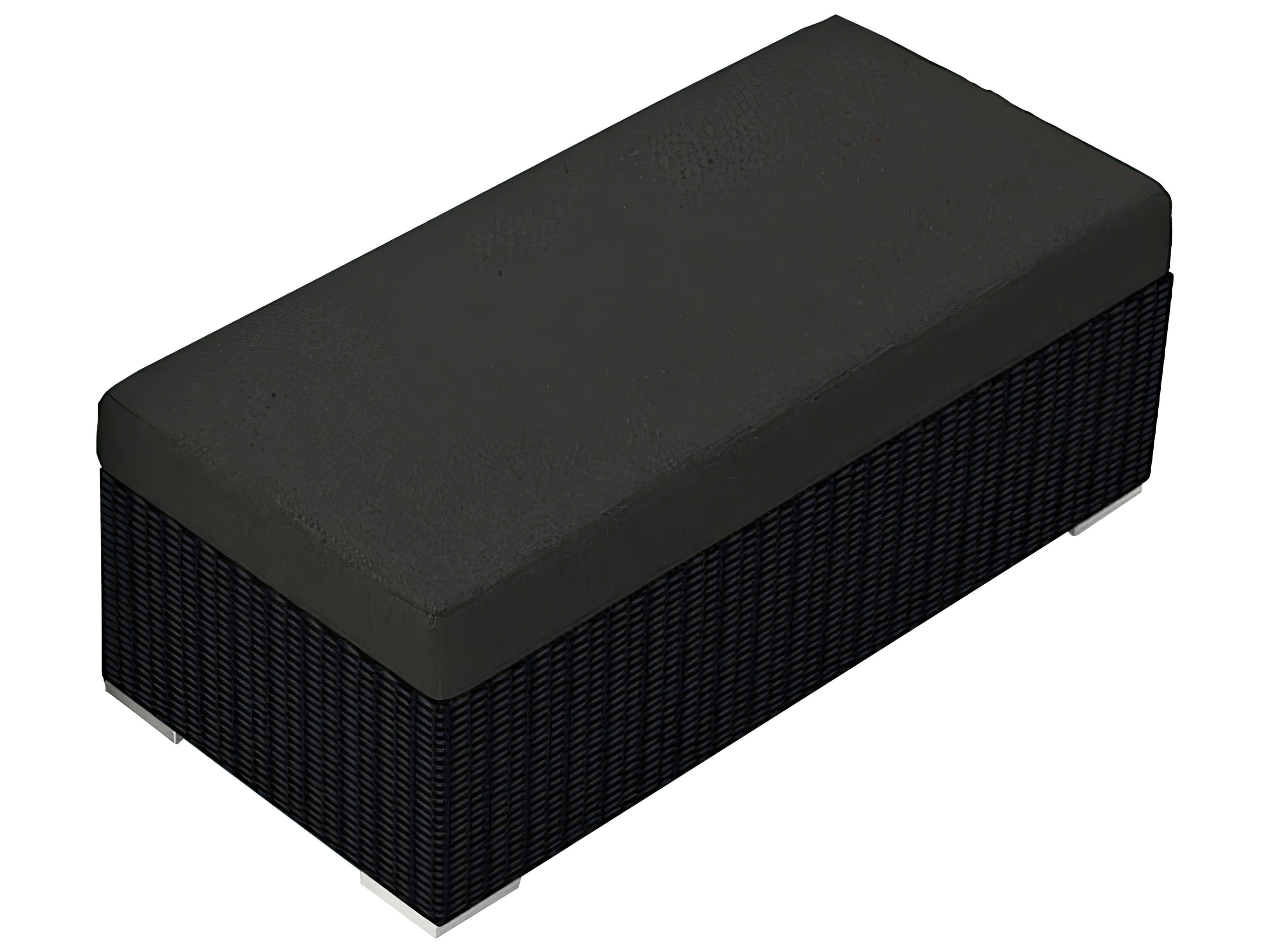 Harmonia Living Urbana Wicker Double Outdoor Patio Ottoman