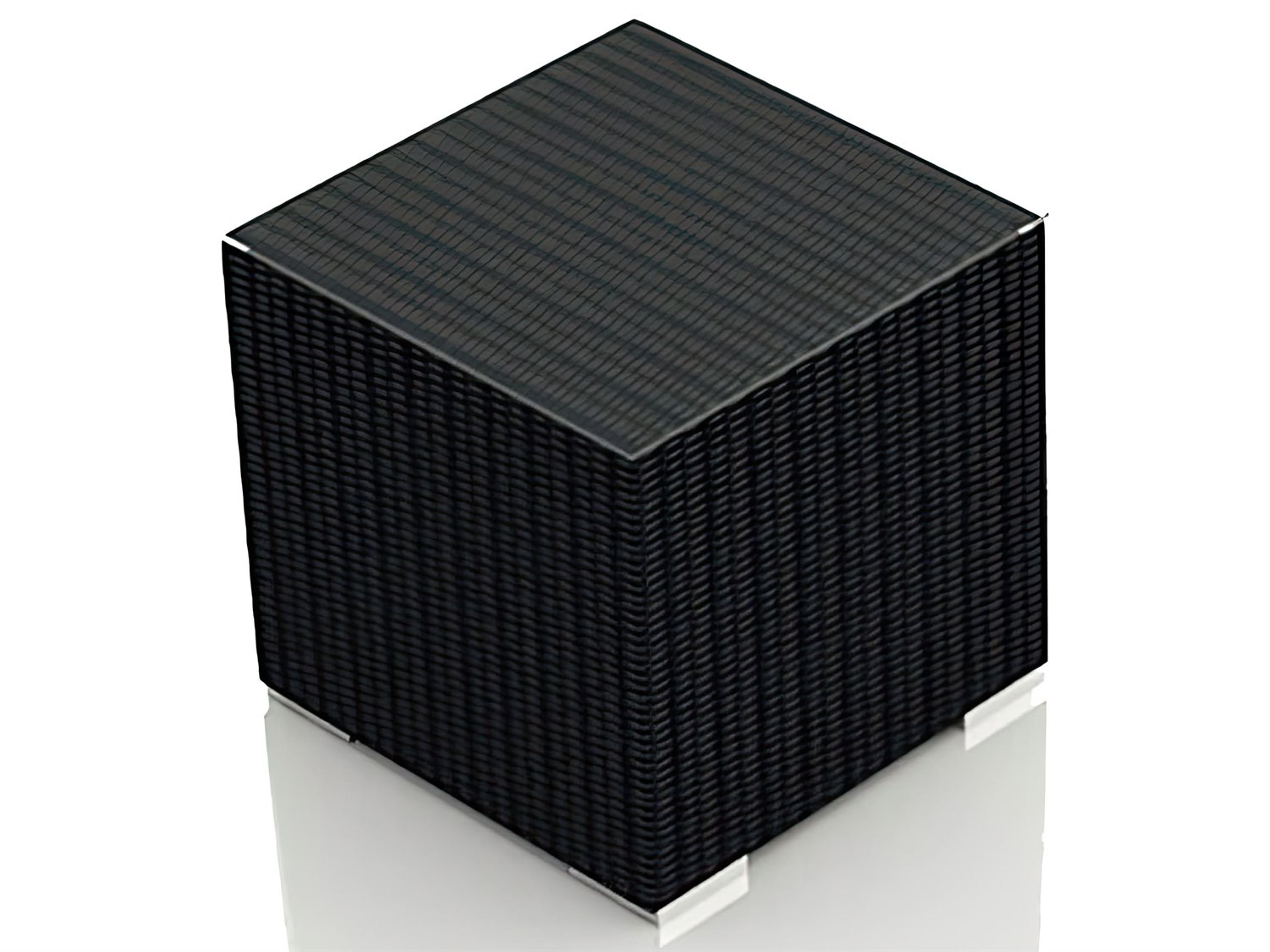 Harmonia Living Urbana Wicker Square Glass Top End table