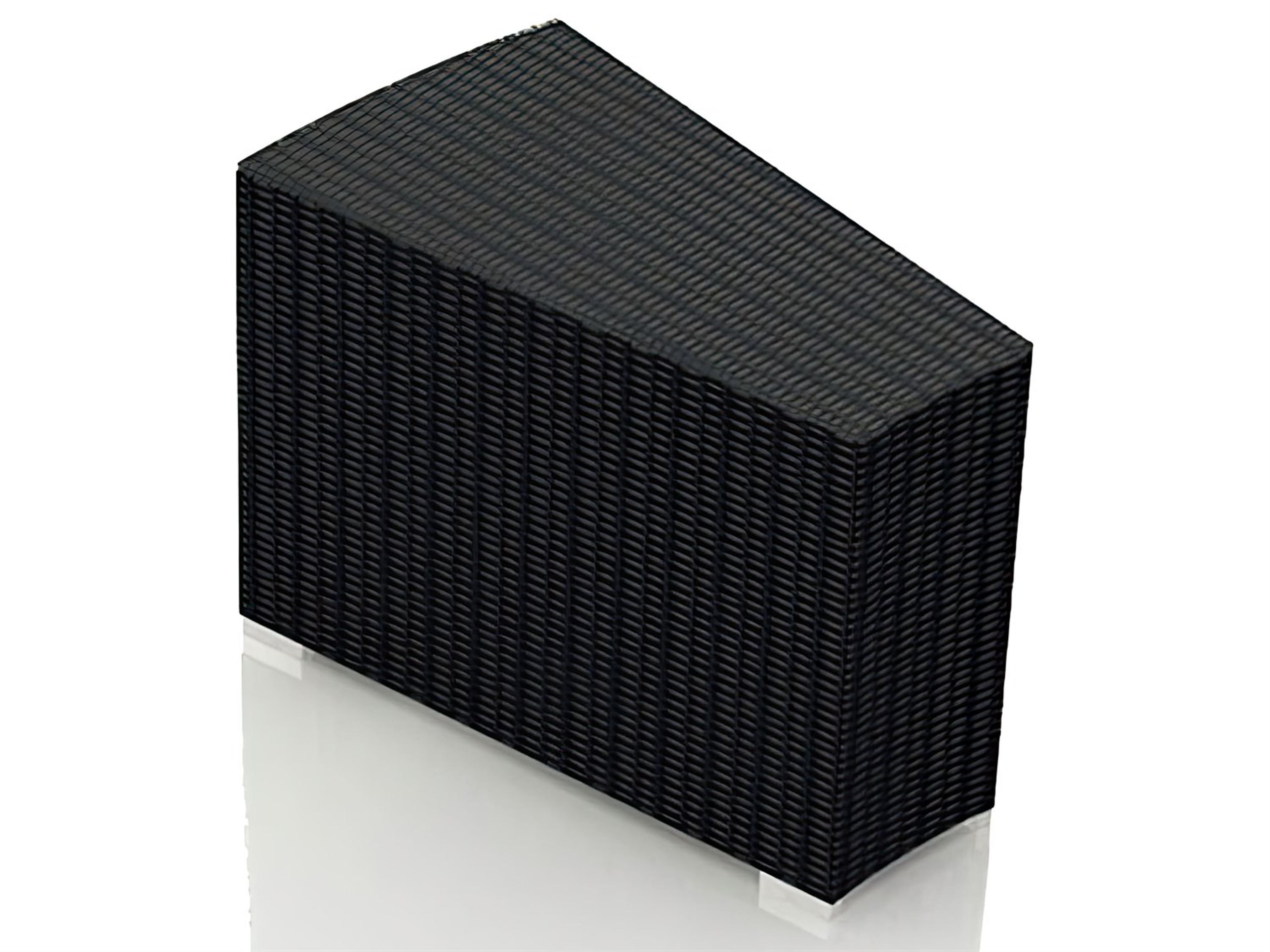 Harmonia Living Urbana Wicker Rectangular Glass Top Wedge End table