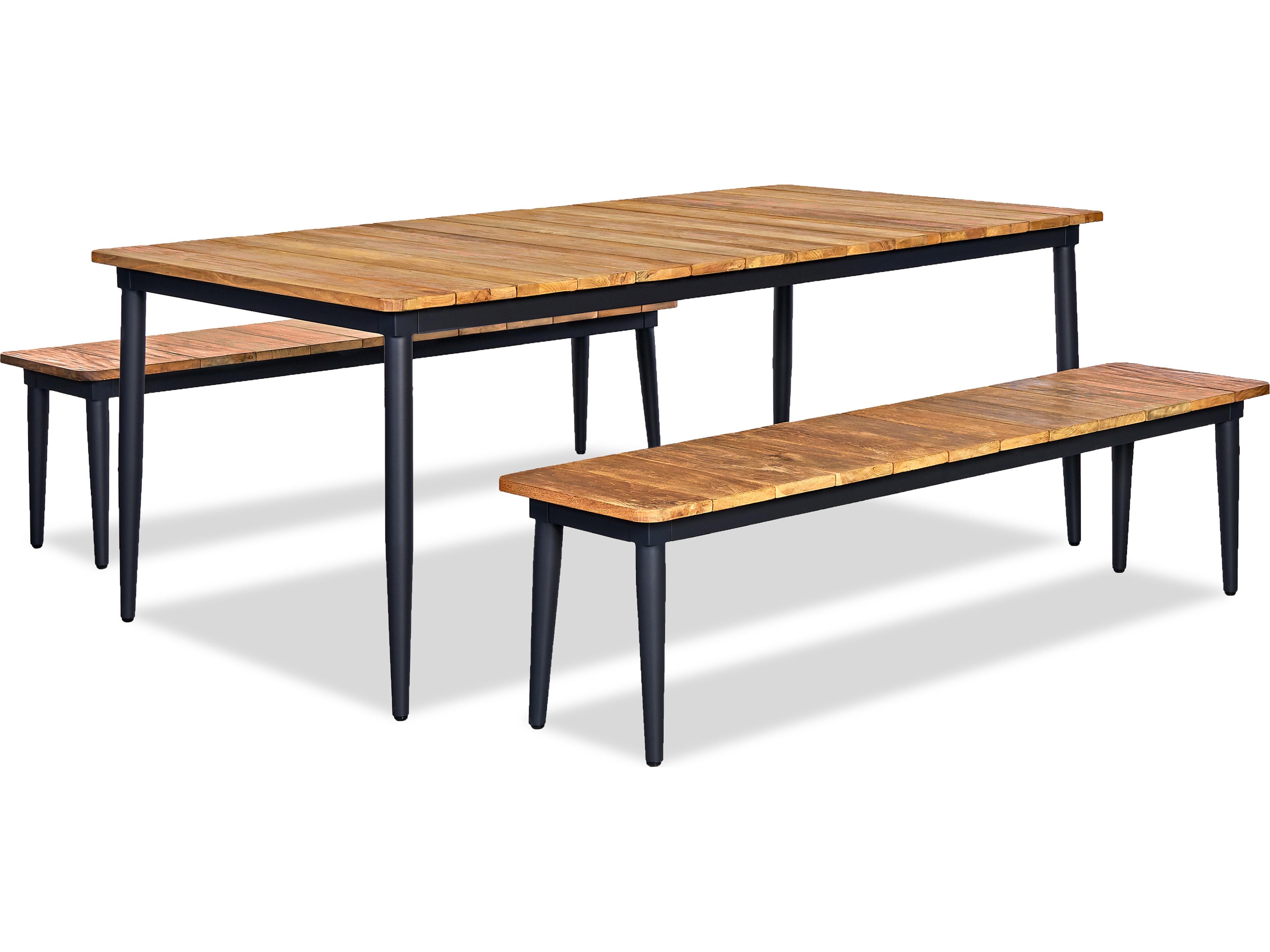 Harmonia Living Louie Aluminum Black 6 Seat Patio Dining Set