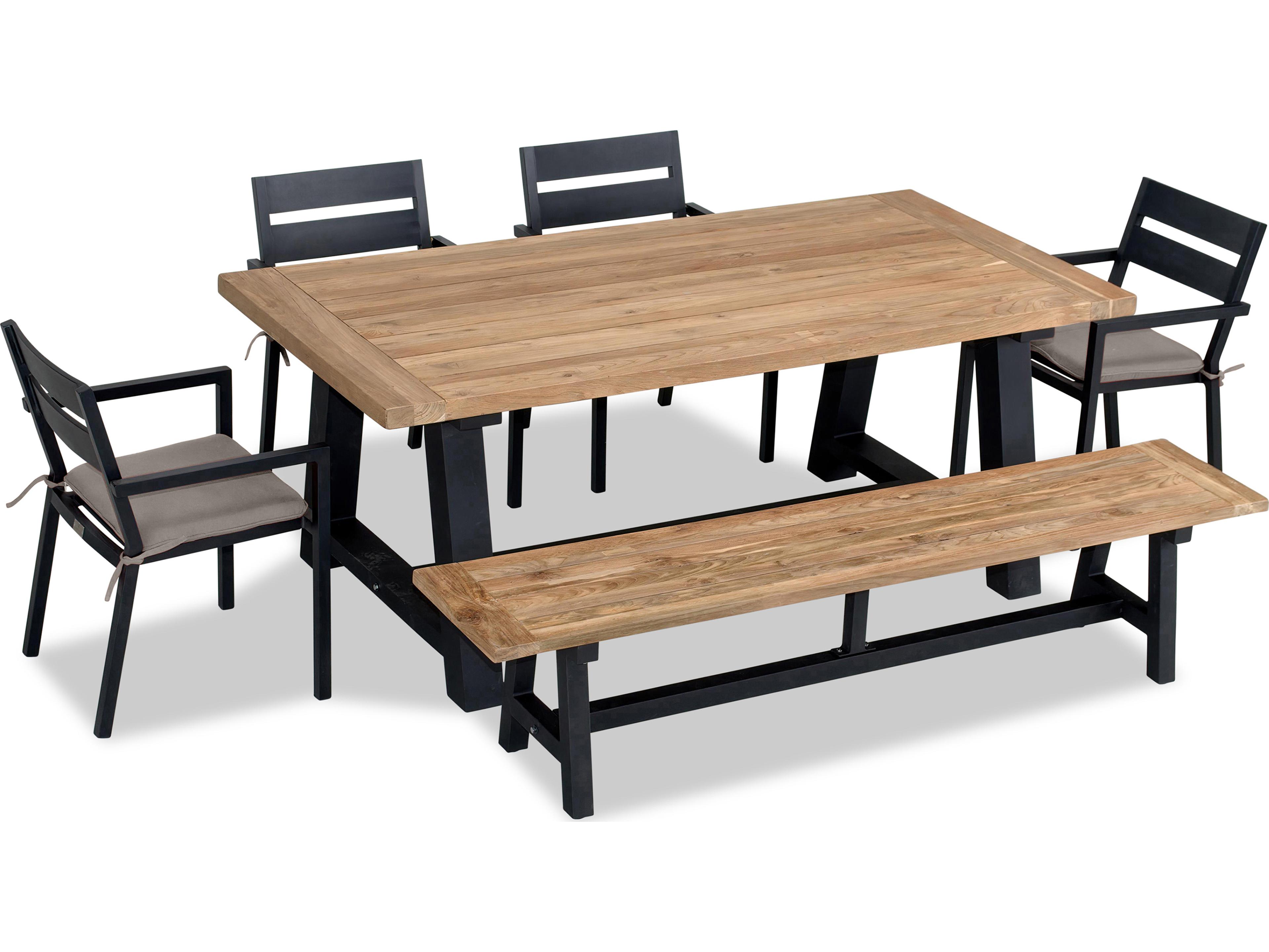 Harmonia Living Pacifica Aluminum Black 6-7 Seat Outdoor Patio Dining Set