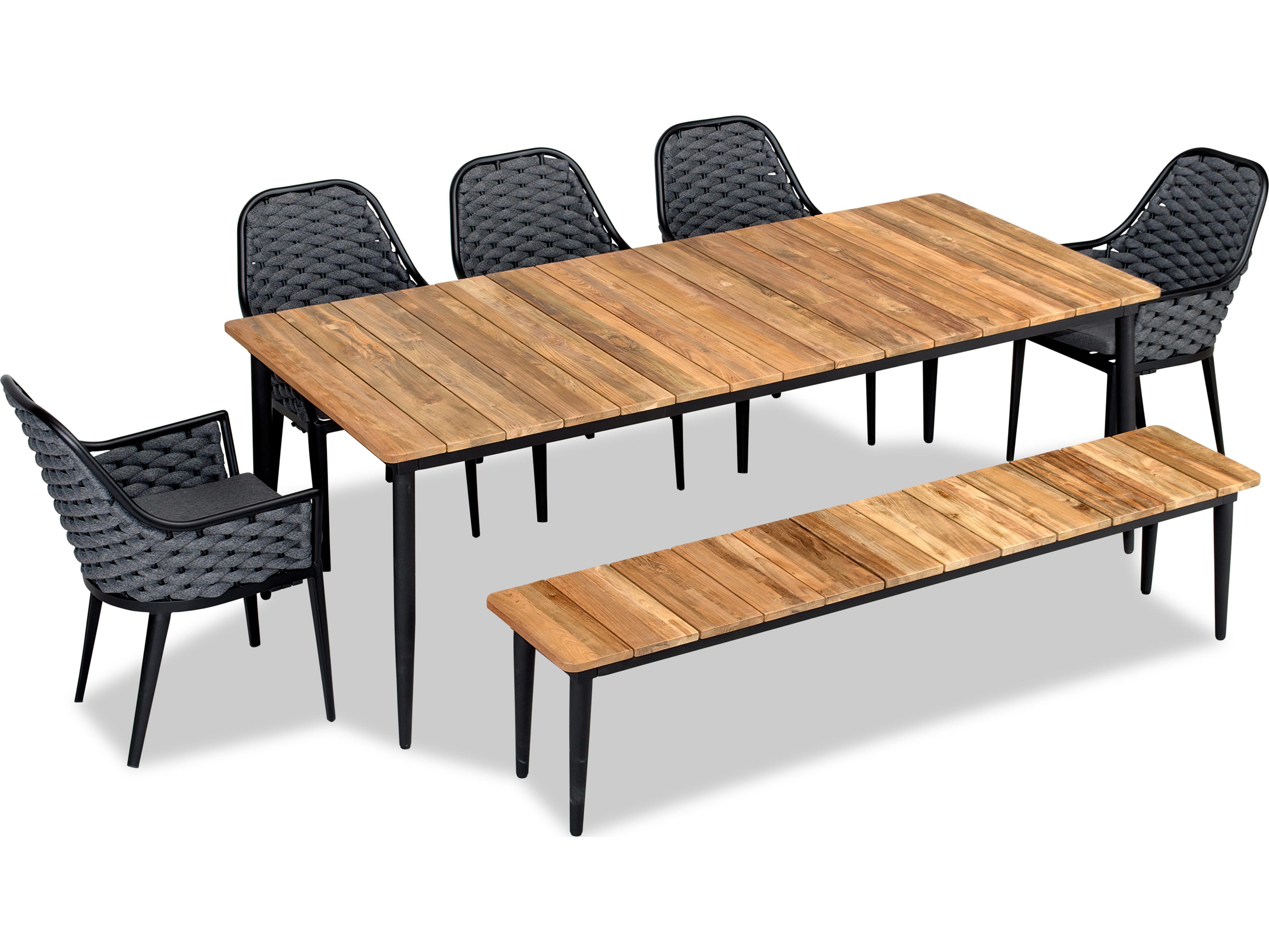 Harmonia Living Parlor Aluminum Rope Louie 7 Seat Patio Dining Set