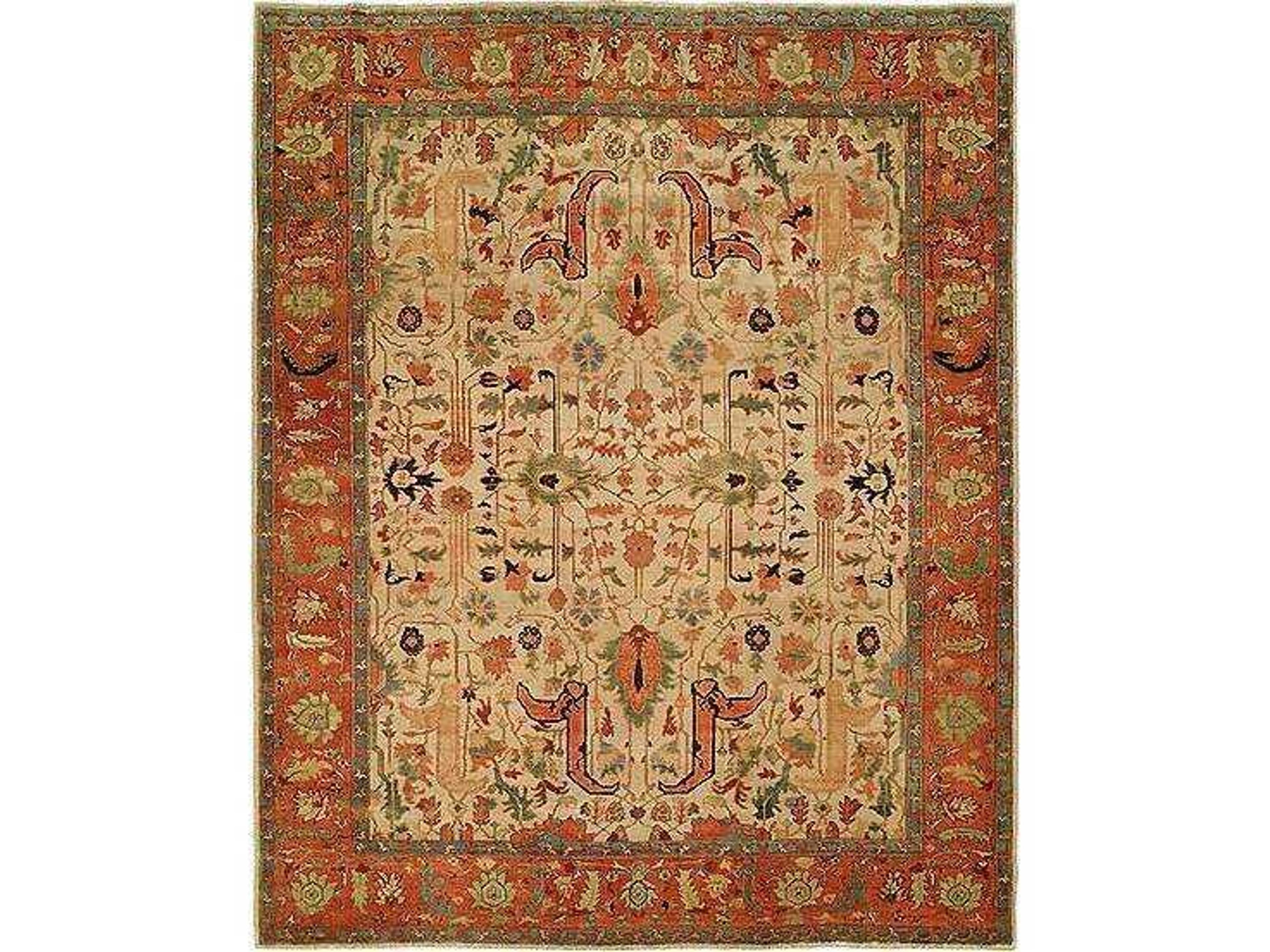 Harounian Rugs Antique Heriz Ivory - Rust Area Rug