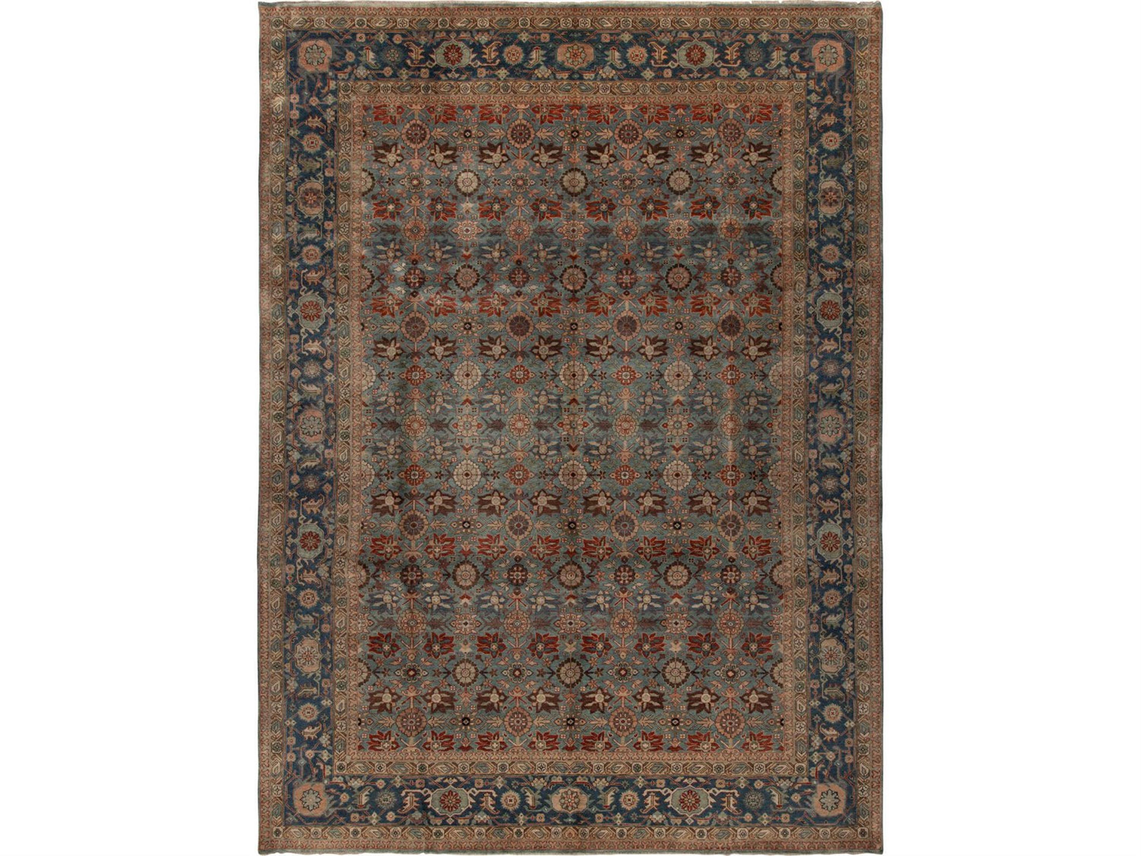 Harounian Rugs Antique Heriz Light Blue - Medium Blue Area Rug