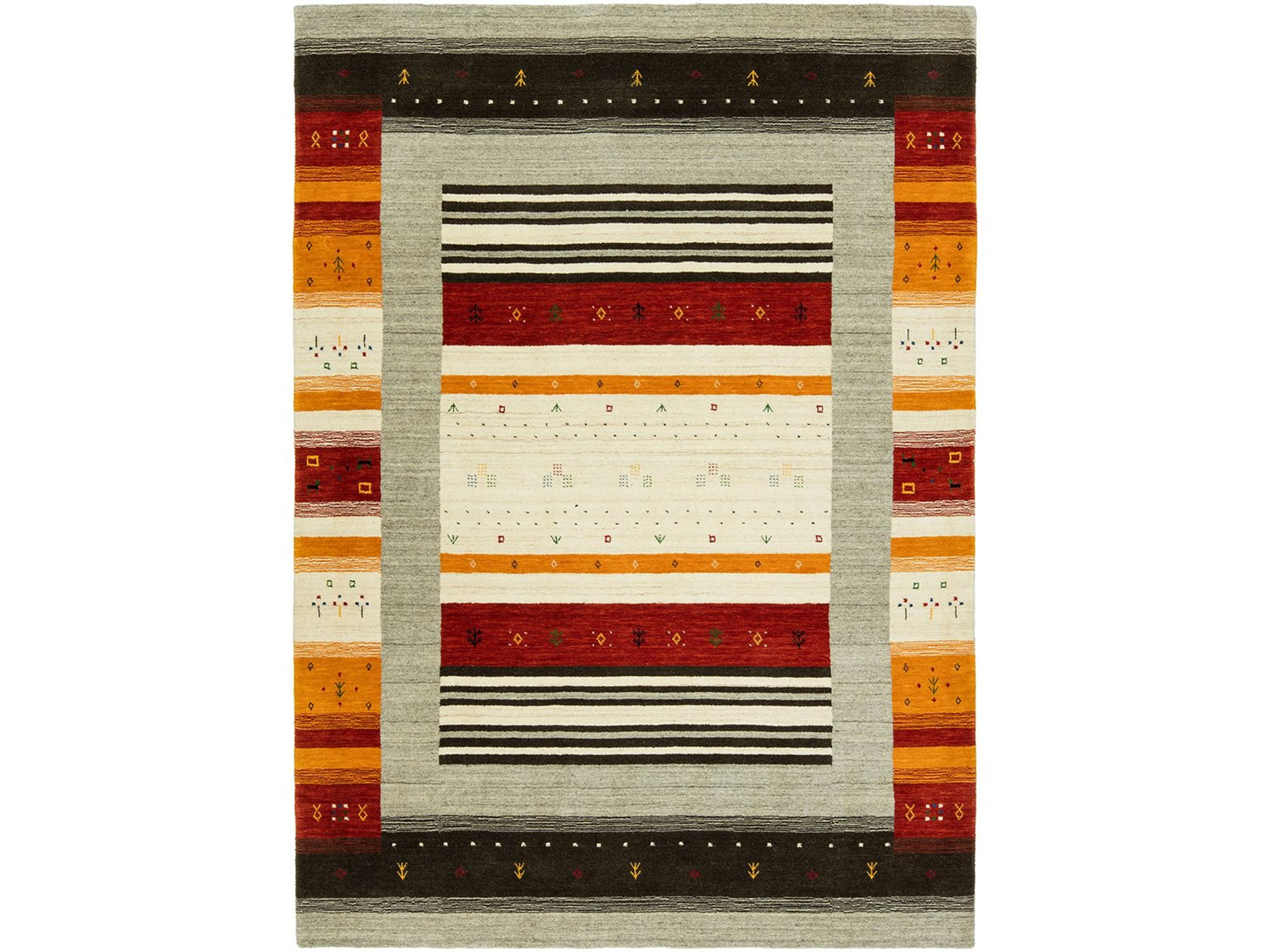 Harounian Rugs Folk Grey - Rust Area Rug