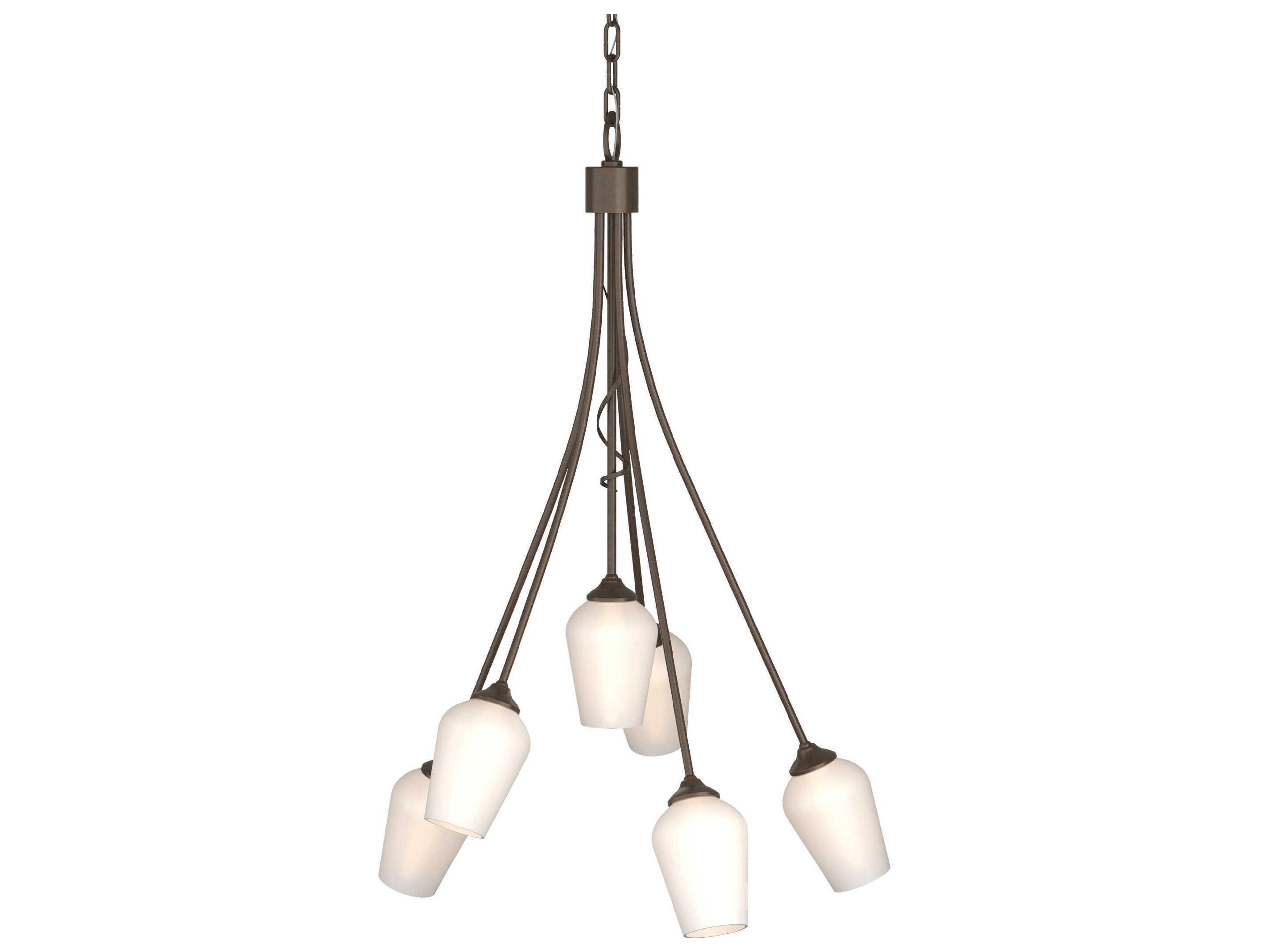 Hubbardton Forge Flora 6-Light Glass Tiered Chandelier