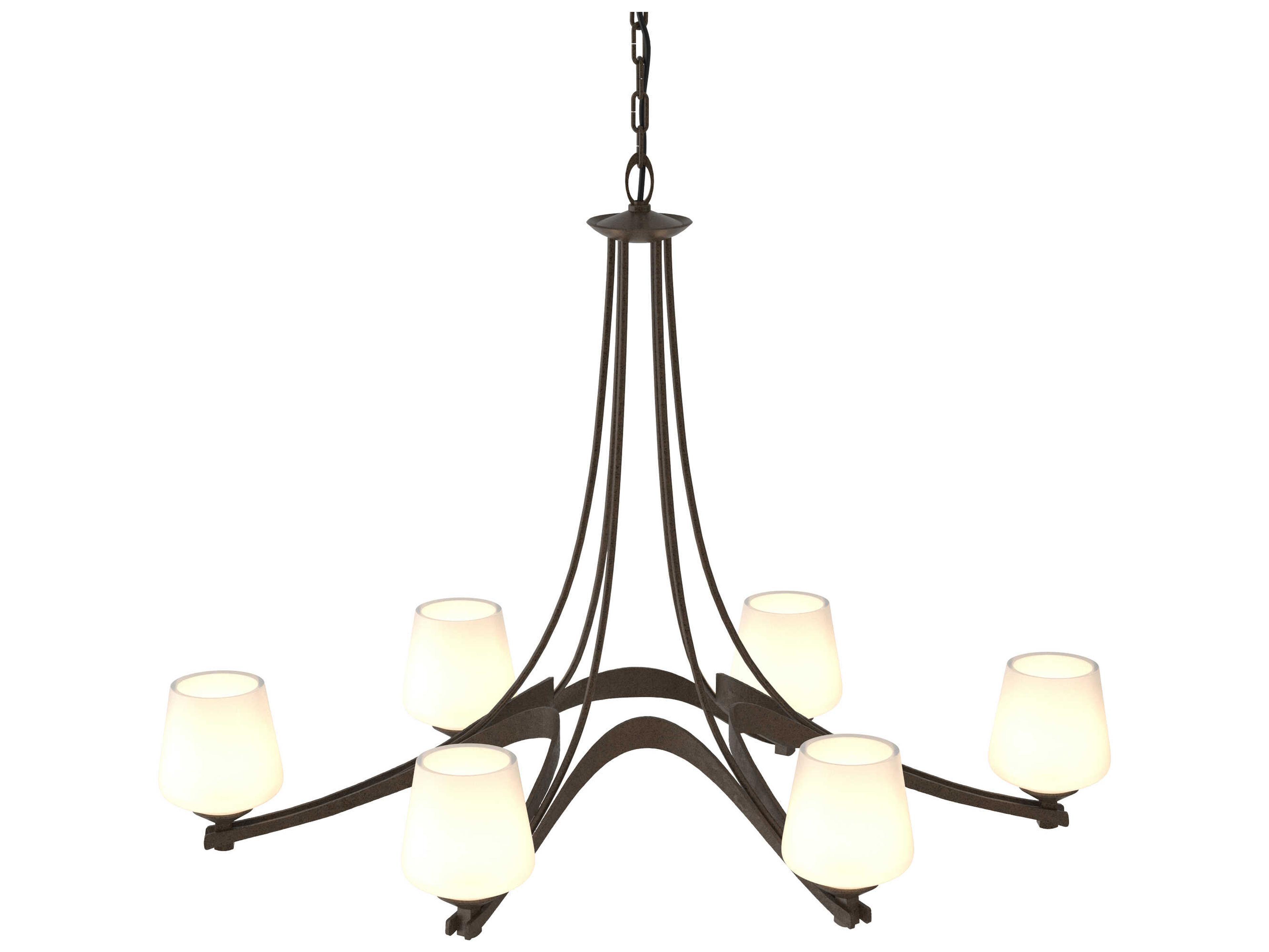 Hubbardton Forge Ribbon 6-Light Glass Chandelier