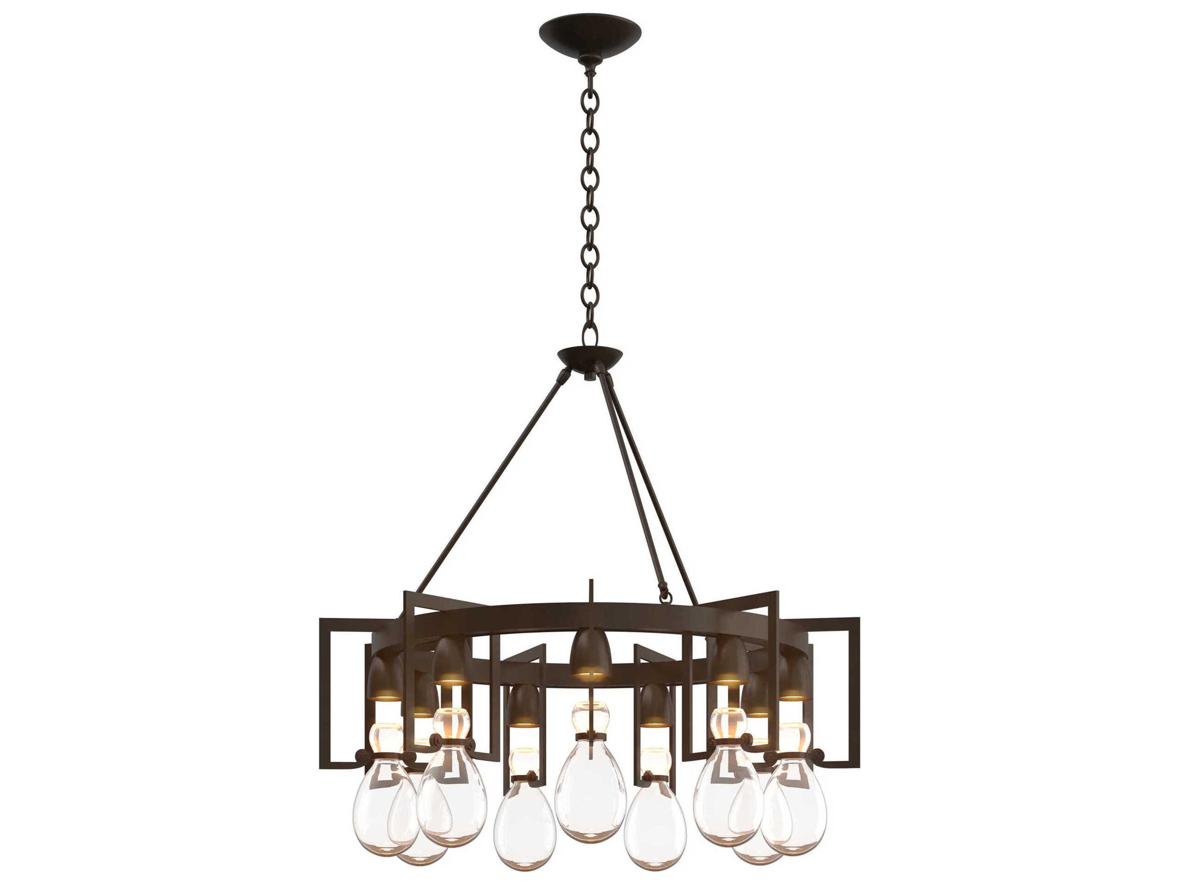 Hubbardton Forge Apothecary 9-Light Glass Chandelier