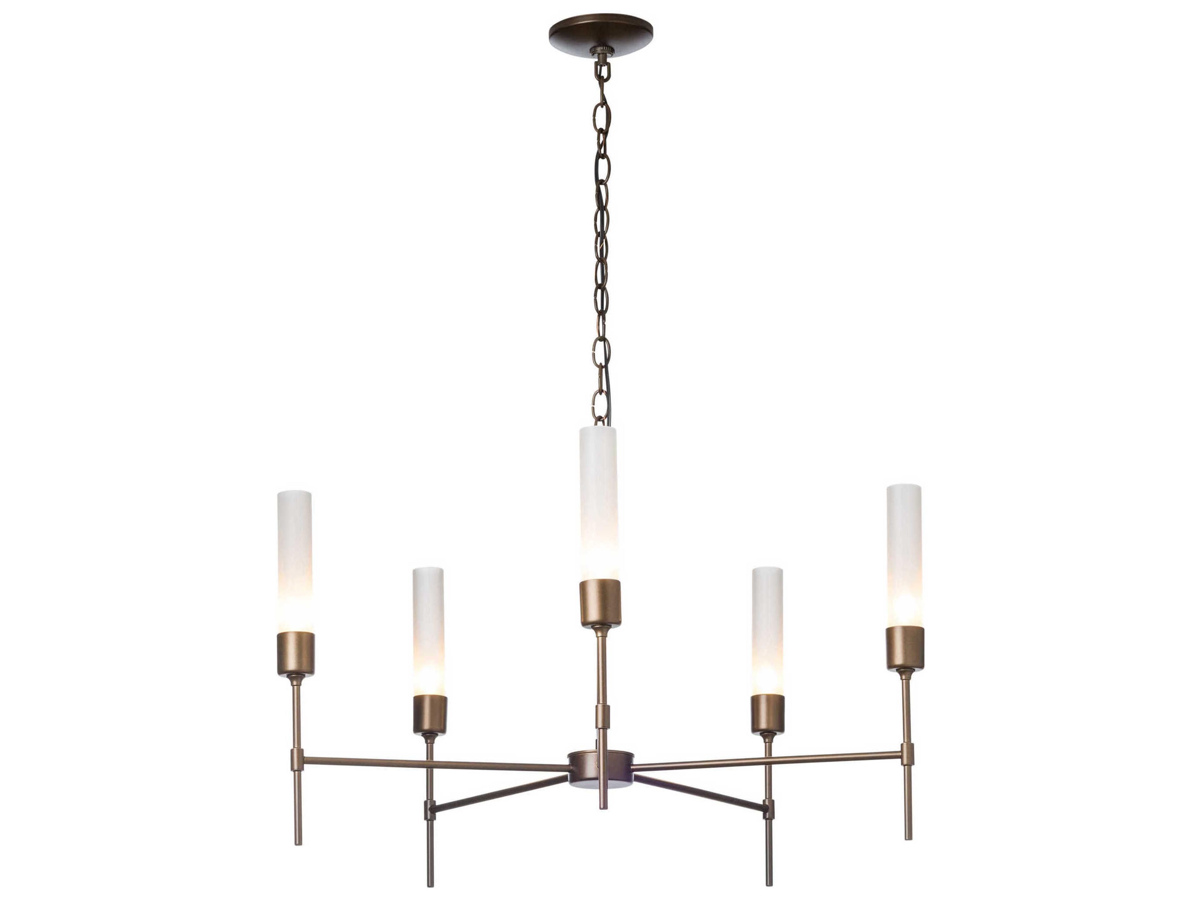 Hubbardton Forge Vela 5-Light Glass Candelabra Cylinder Chandelier