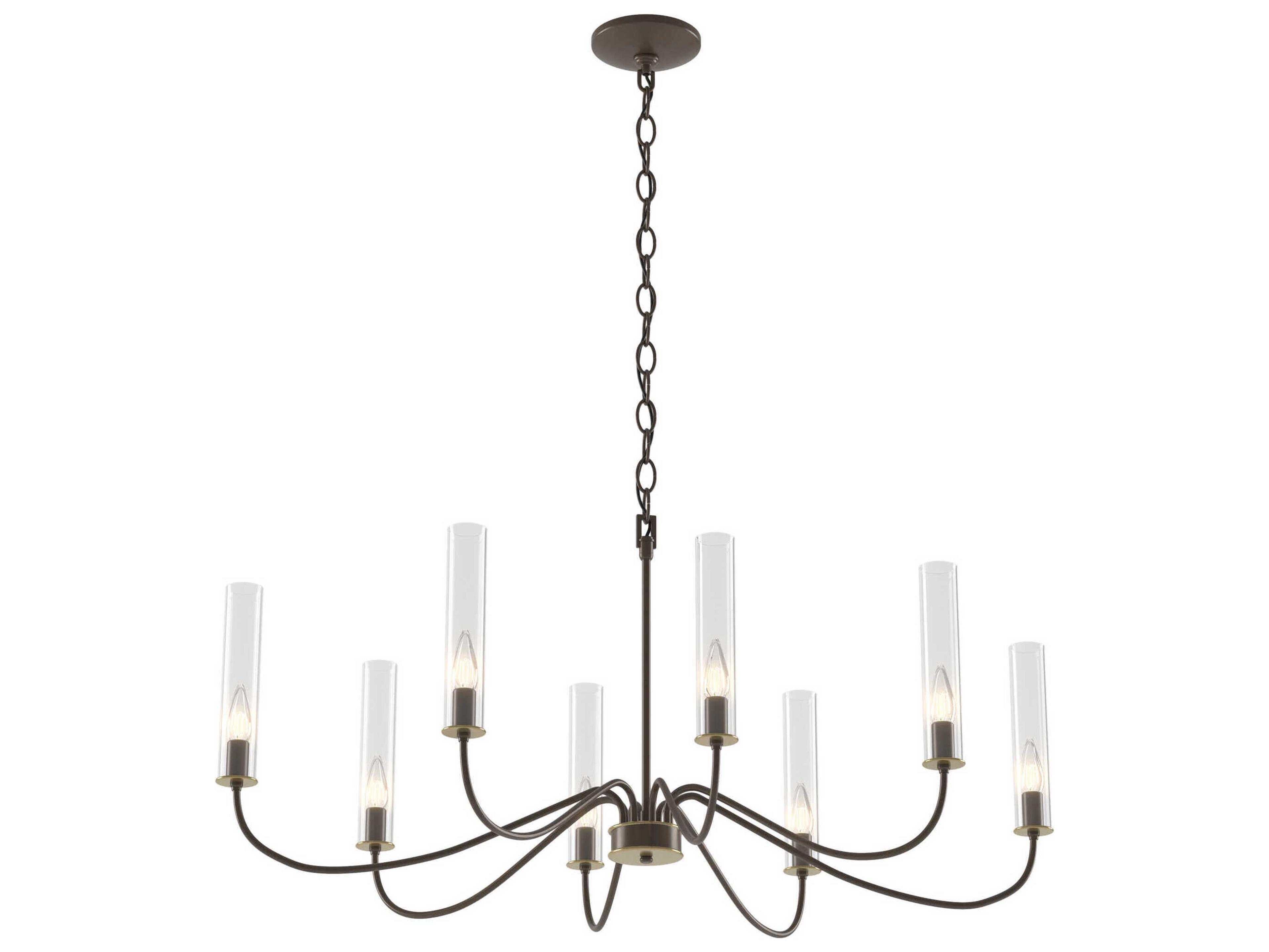 Hubbardton Forge Grace 8-Light Glass Candelabra Cylinder Chandelier
