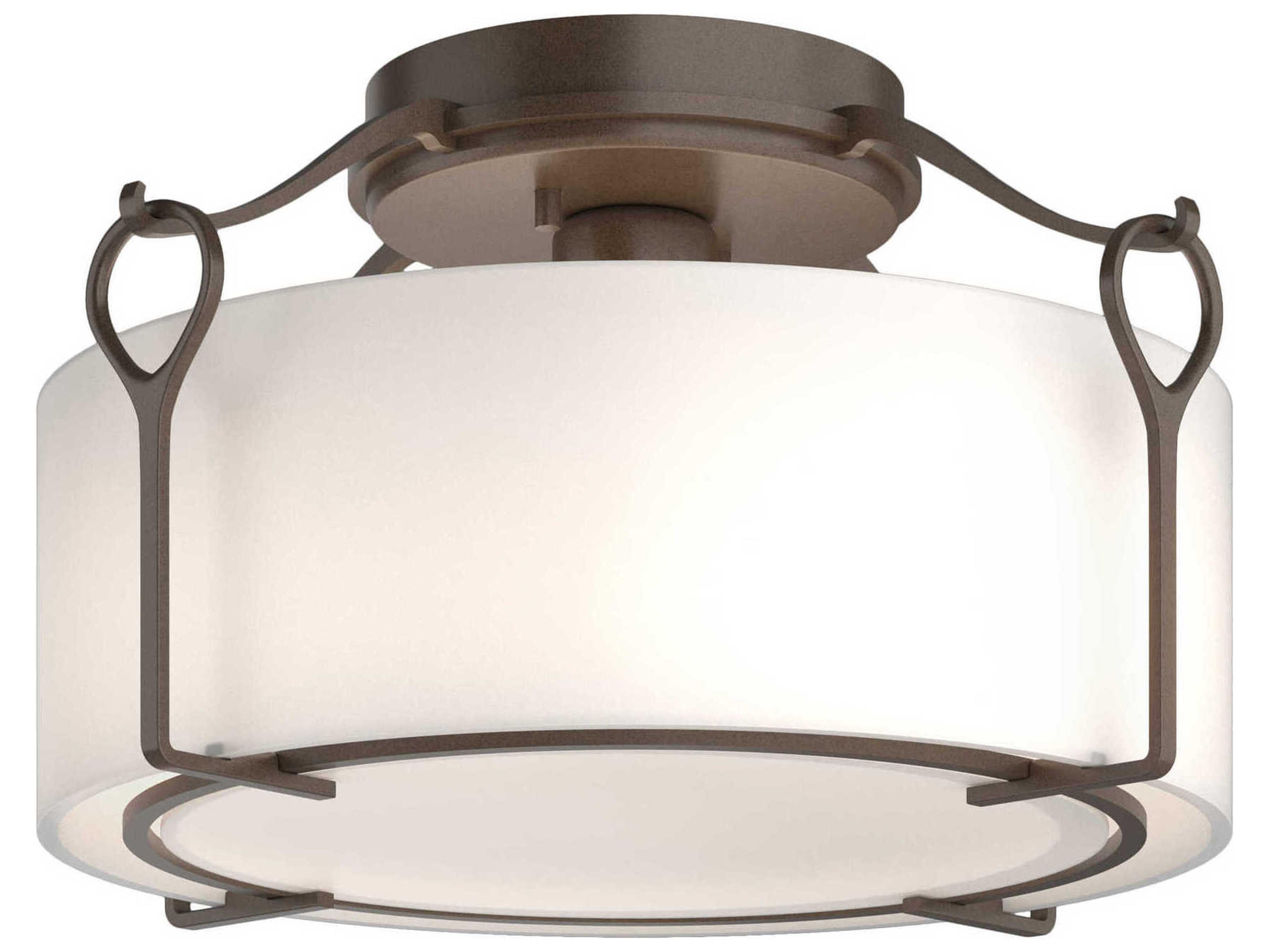 Hubbardton Forge Bow 1-Light Glass Drum Flush Mount