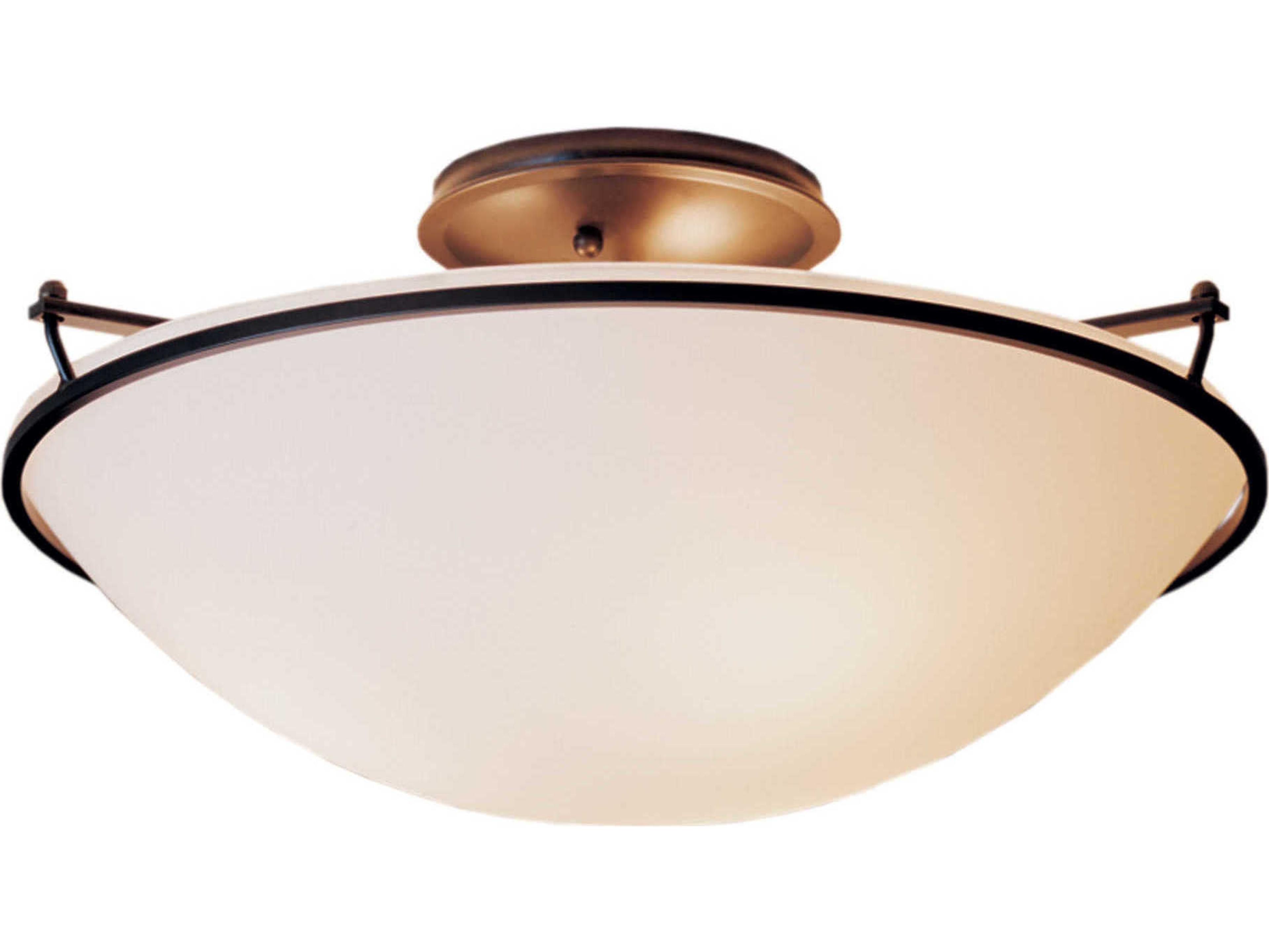 Hubbardton Forge Plain 3-Light Glass Bowl Semi Flush Mount