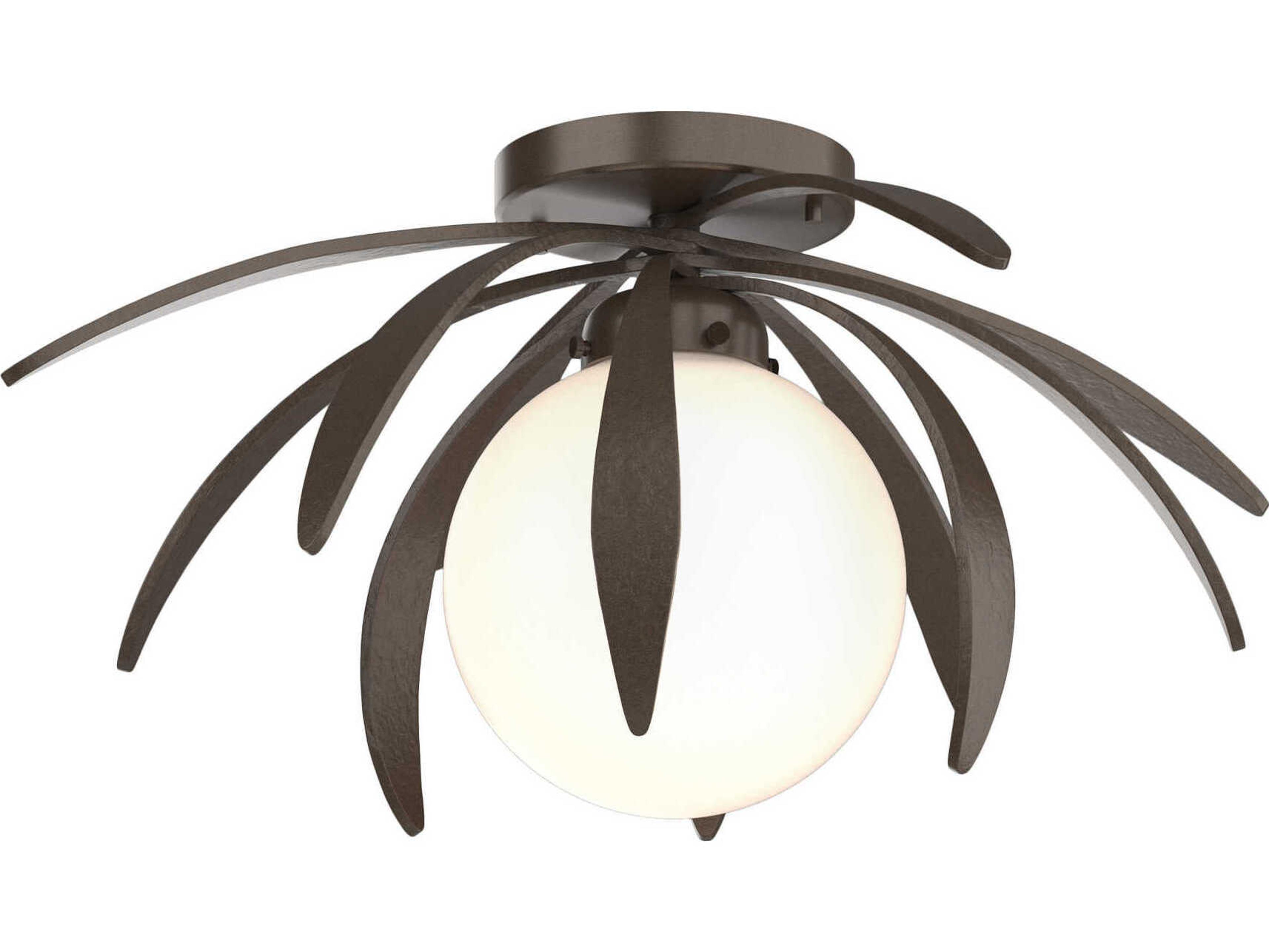 Hubbardton Forge Dahlia 1-Light Glass Globe Semi Flush Mount