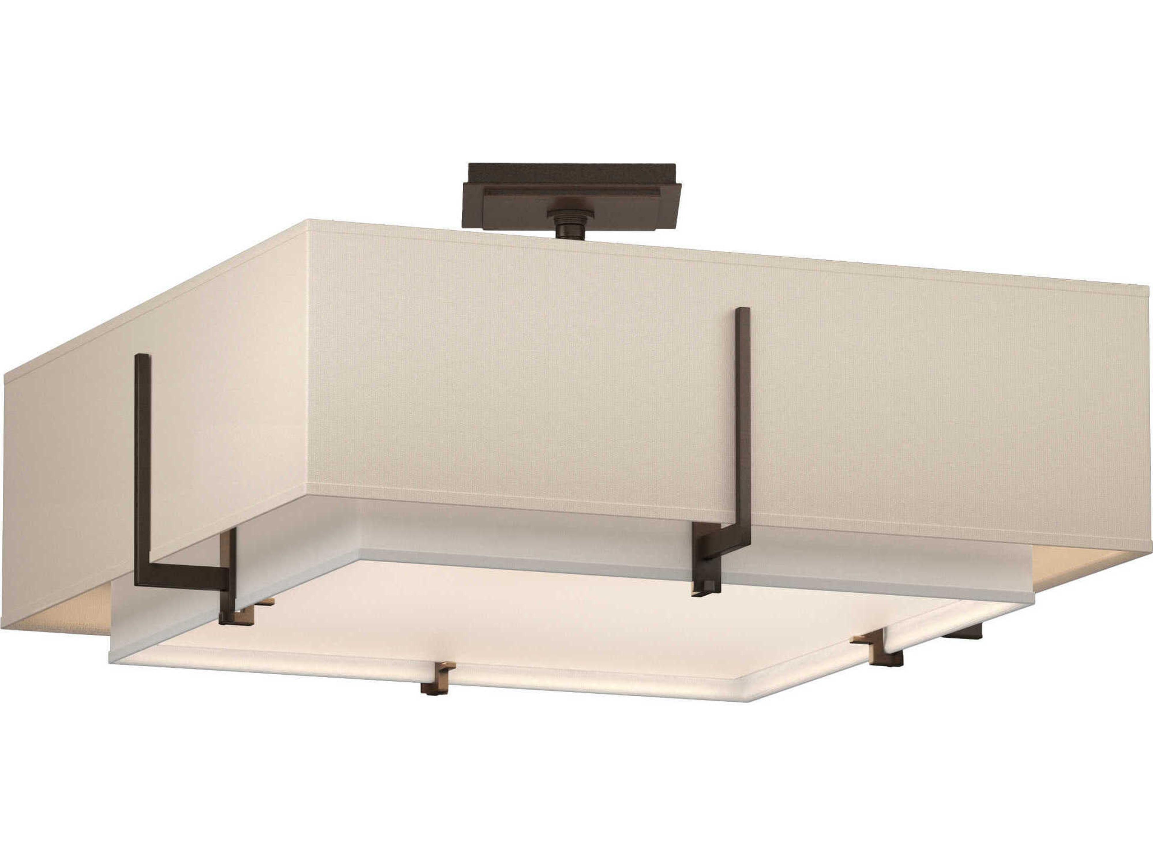 Hubbardton Forge Exos 4-Light Glass Tiered Semi Flush Mount