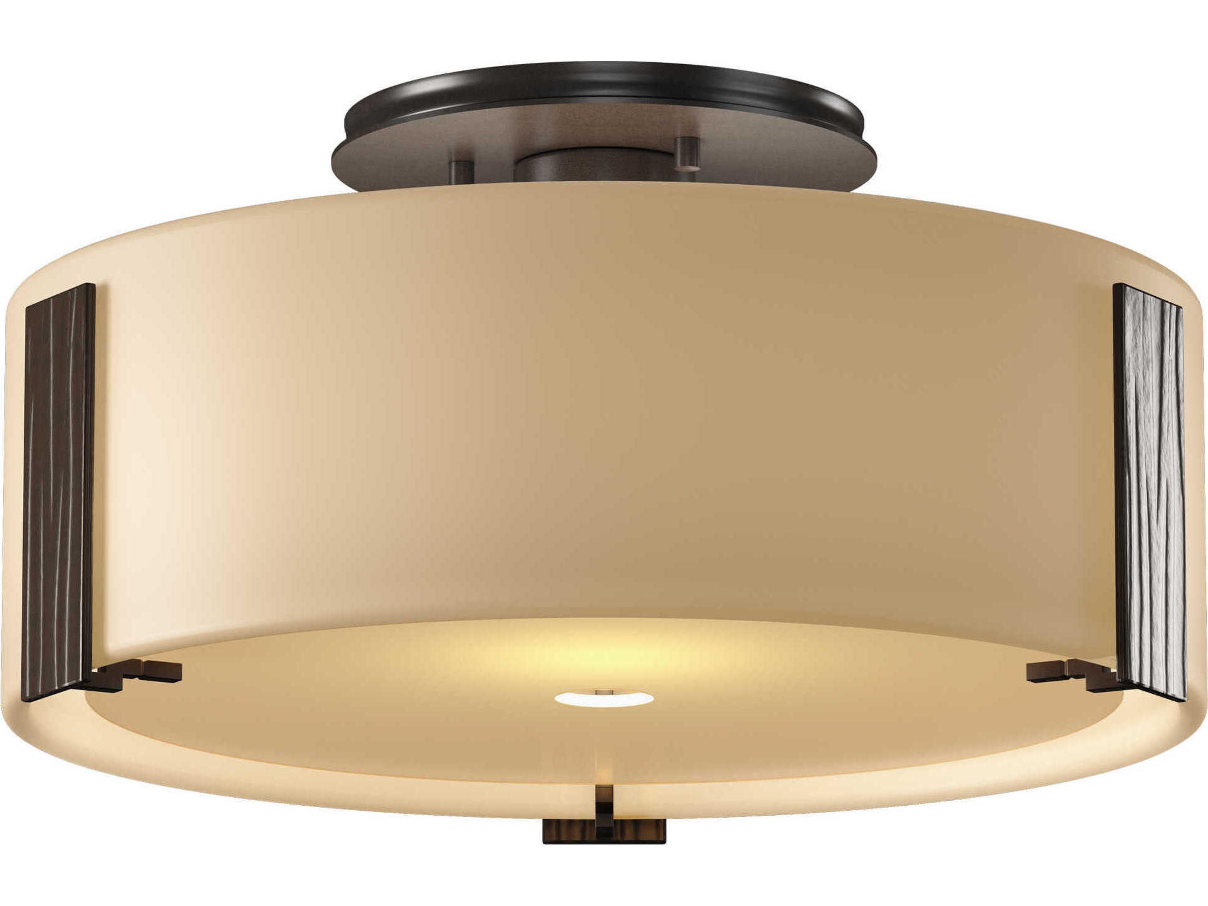 Hubbardton Forge Impressions 1-Light Glass Drum Semi Flush Mount