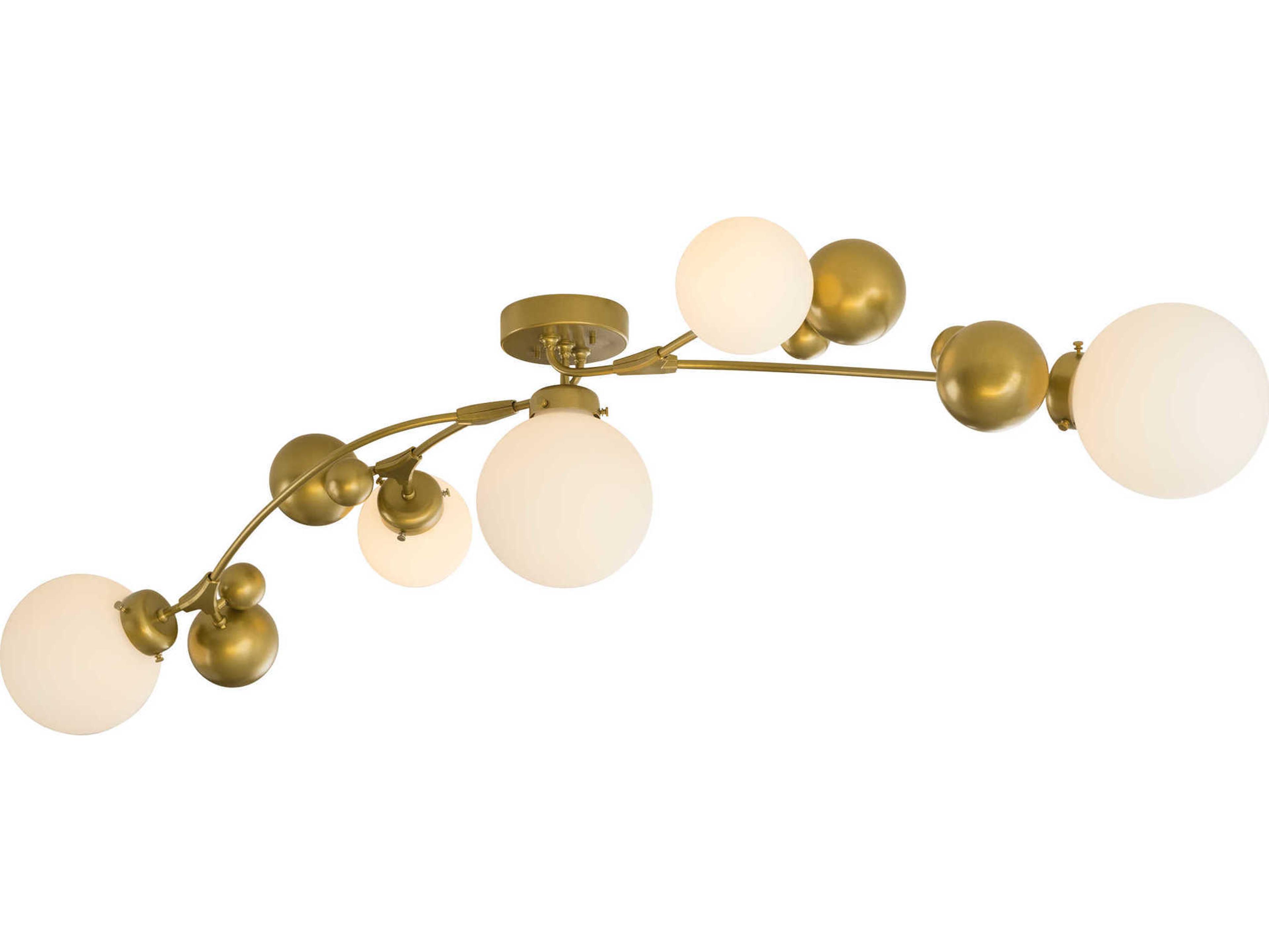 Hubbardton Forge Sprig 5-Light Glass Globe Linear Semi Flush Mount