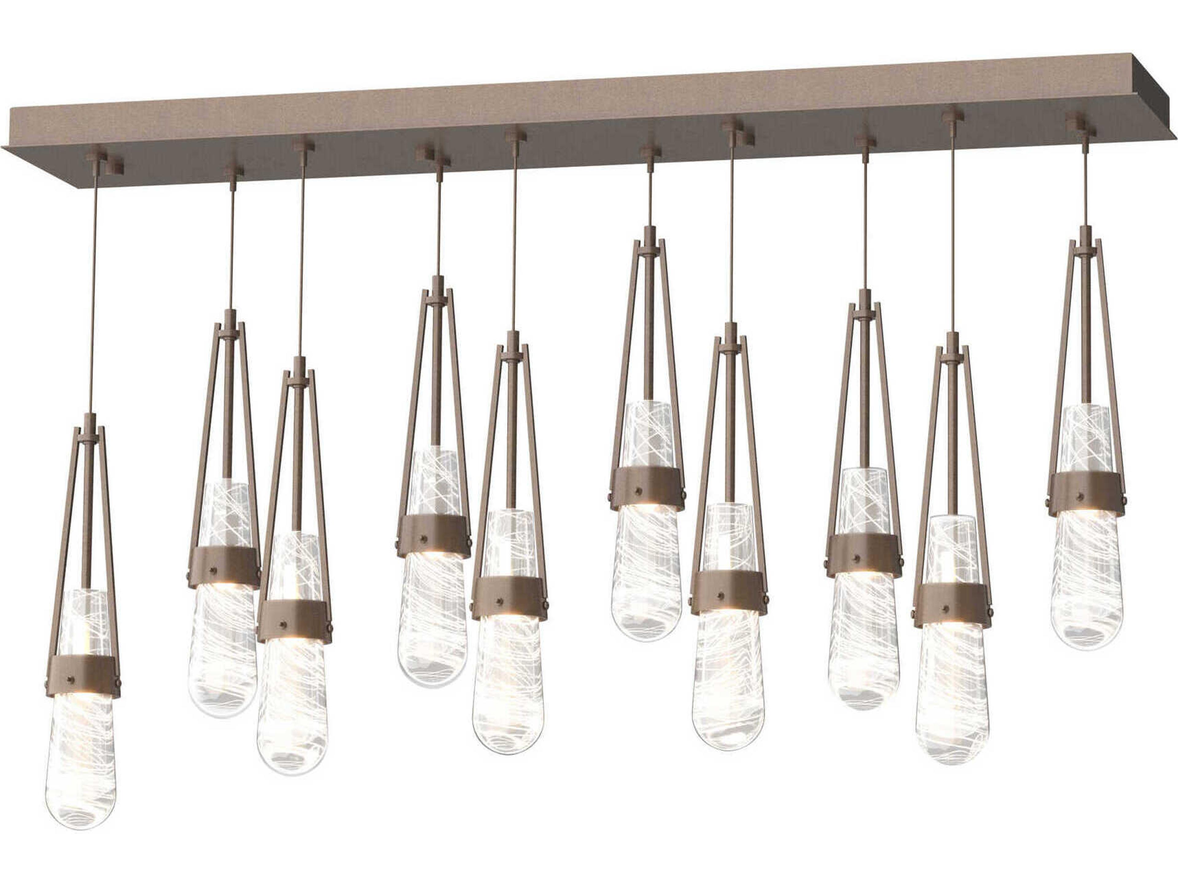 Hubbardton Forge Link 10-Light Glass Linear Island Pendant