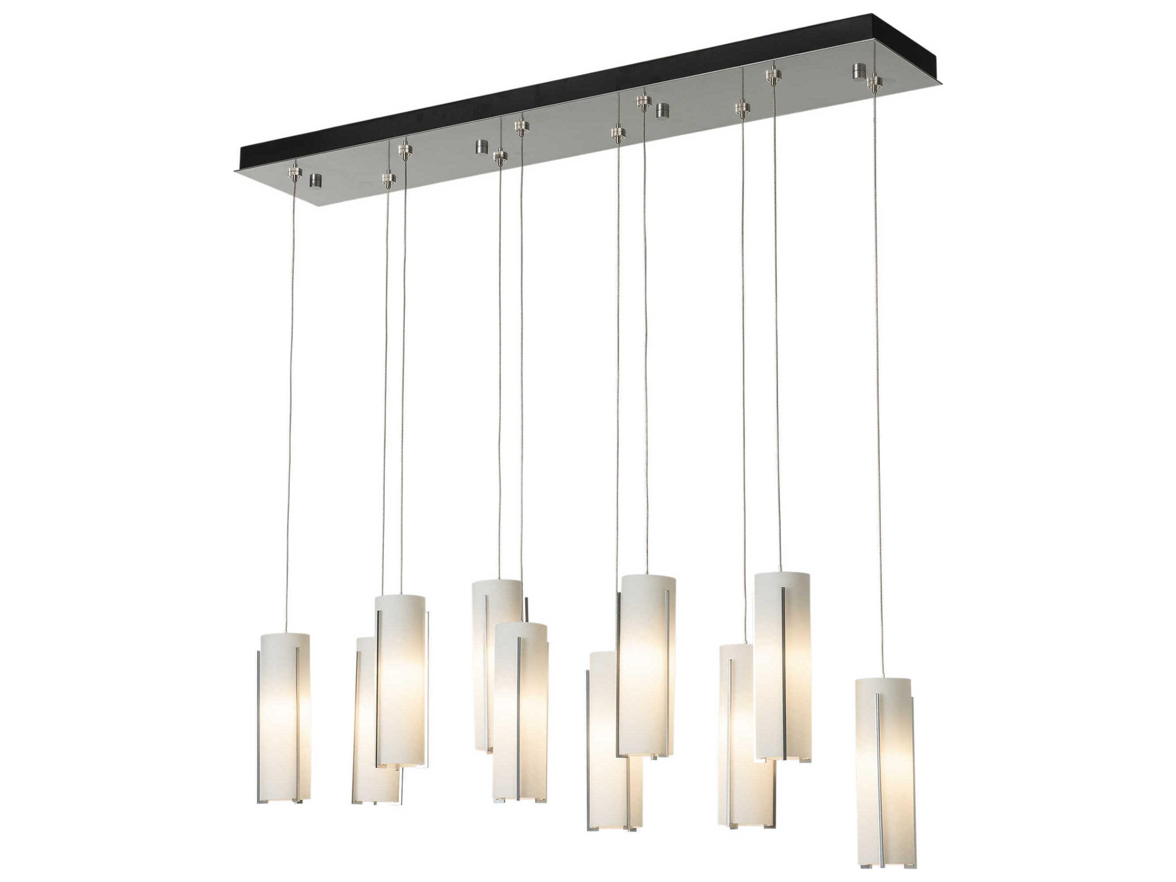 Hubbardton Forge Exos 10-Light Glass Cylinder Linear Island Pendant