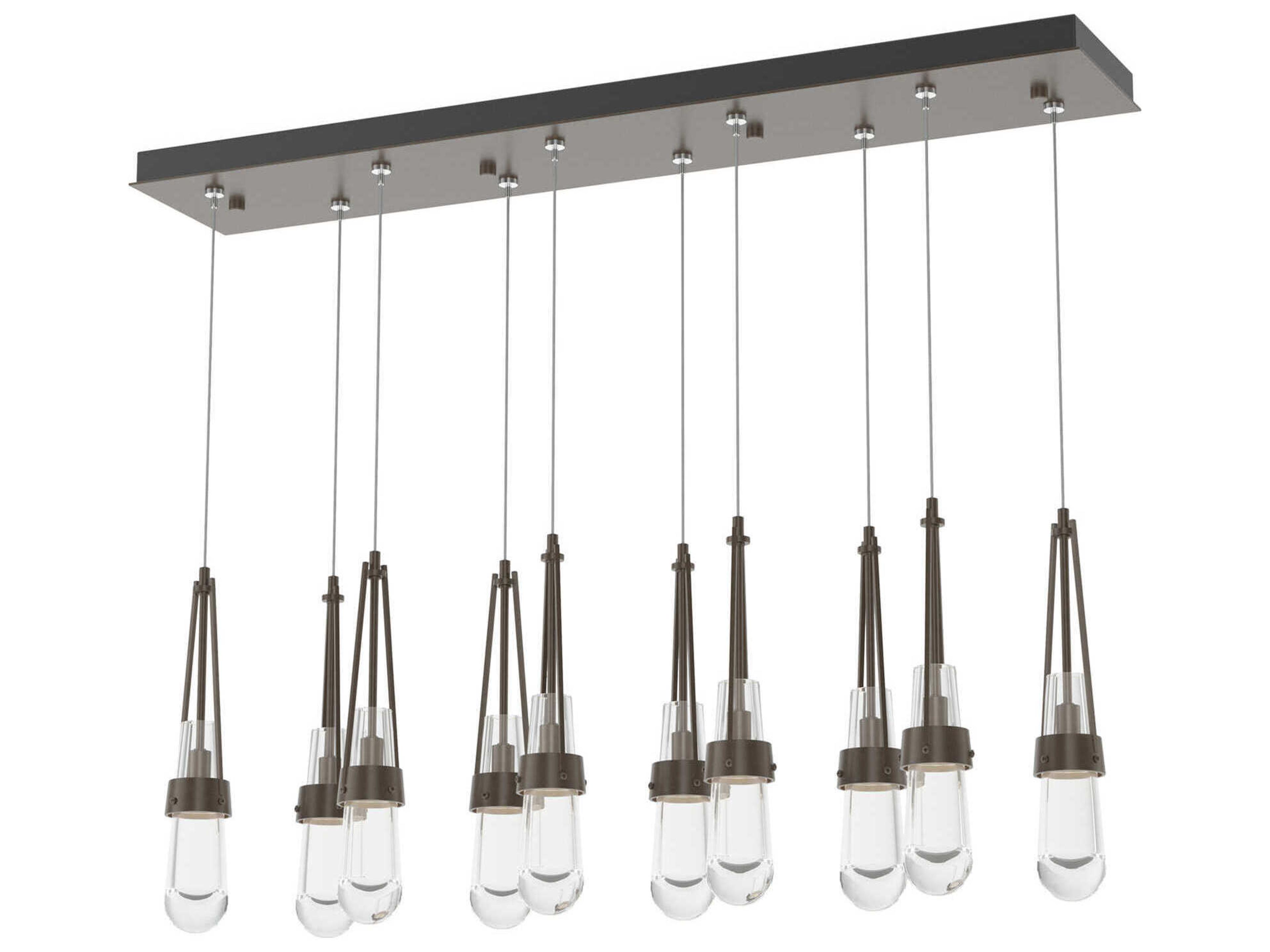 Hubbardton Forge Link 10-Light Glass Linear Island Pendant