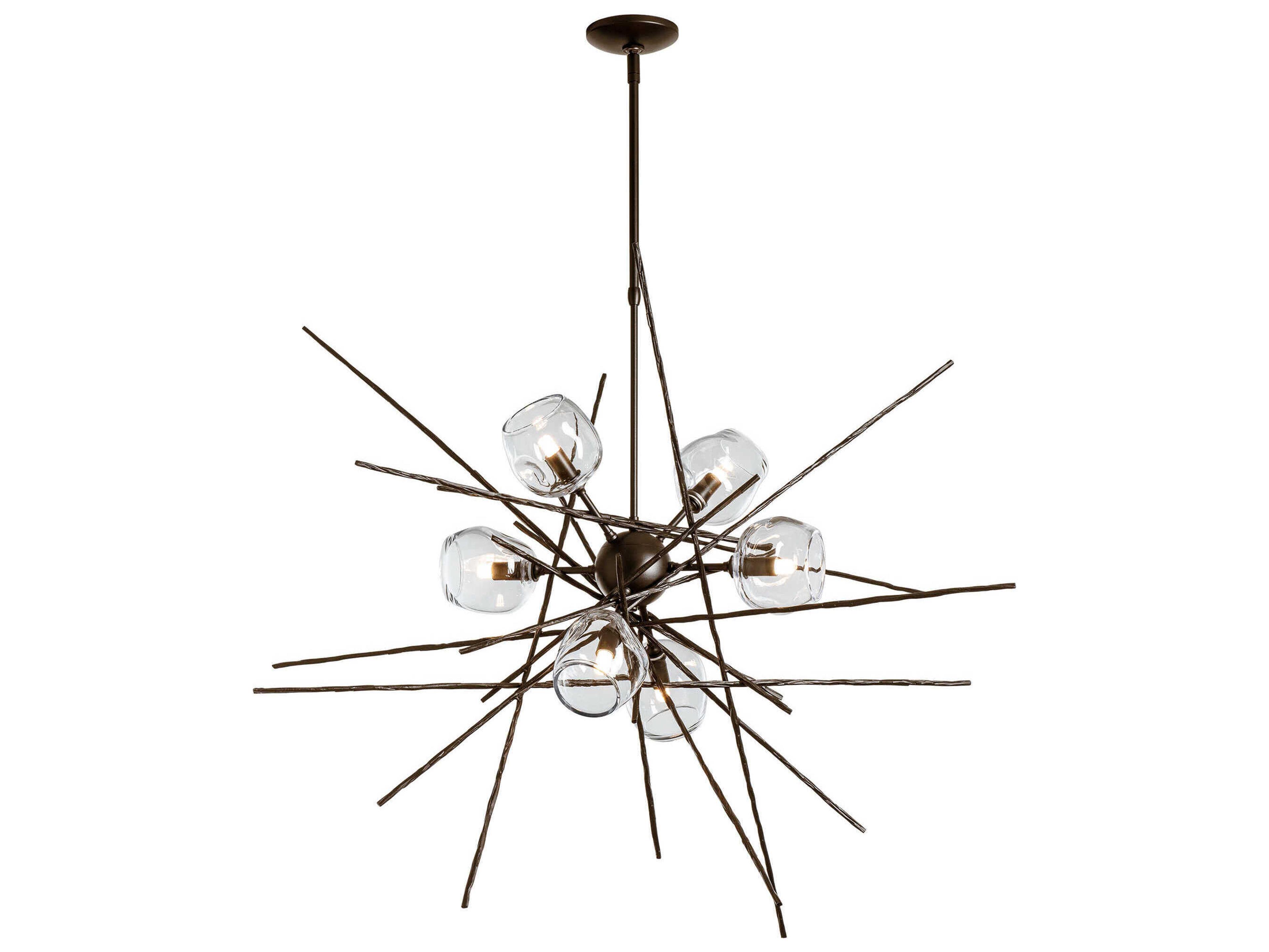 Hubbardton Forge Griffin 6-Light Black Geometric Sputnik Pendant