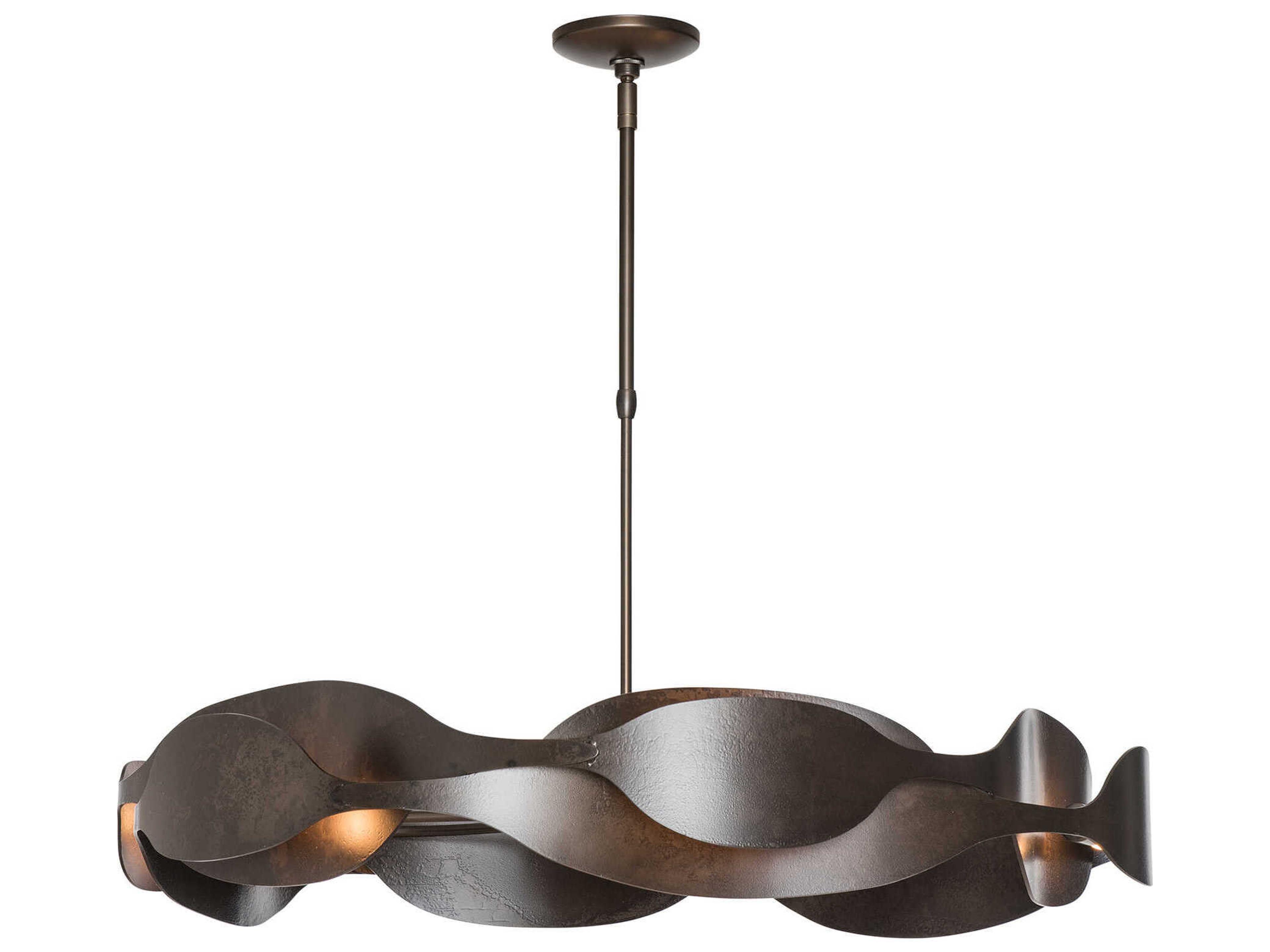 Hubbardton Forge Waves 6-Light Geometric Round Pendant