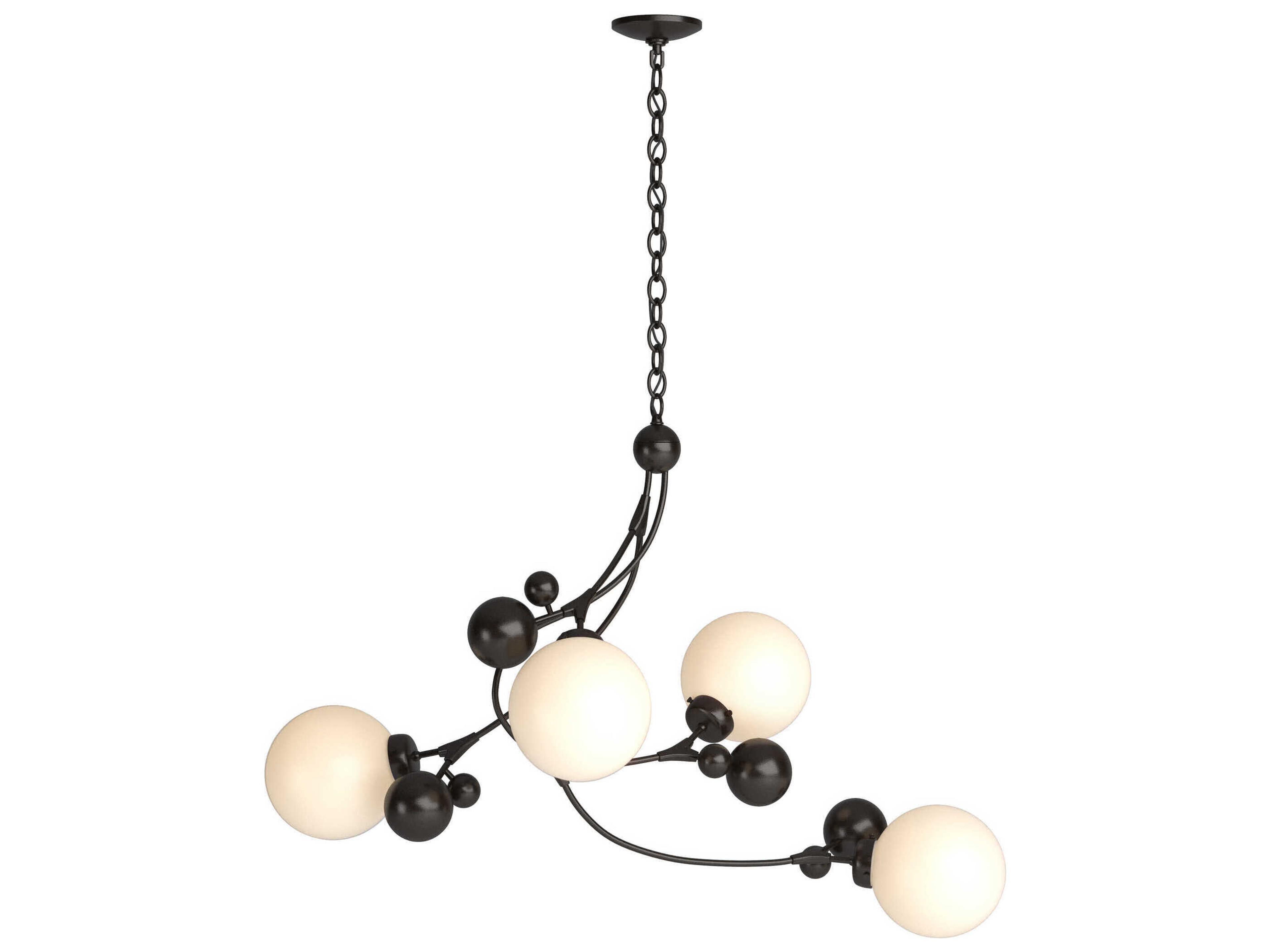 Hubbardton Forge Sprig 4-Light Glass Globe Linear Island Pendant