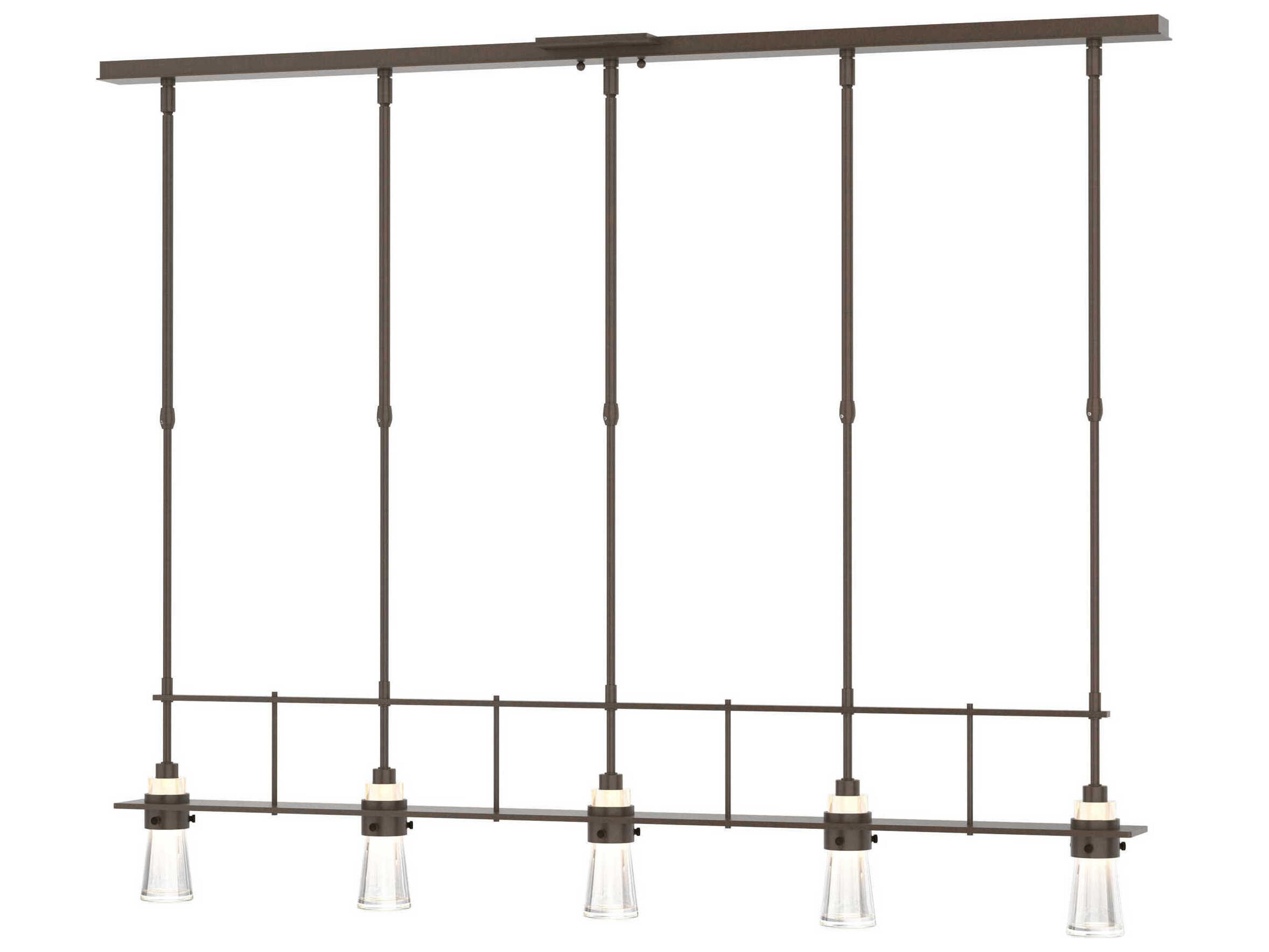 Hubbardton Forge Erlenmeyer 5-Light Glass Linear Island Pendant