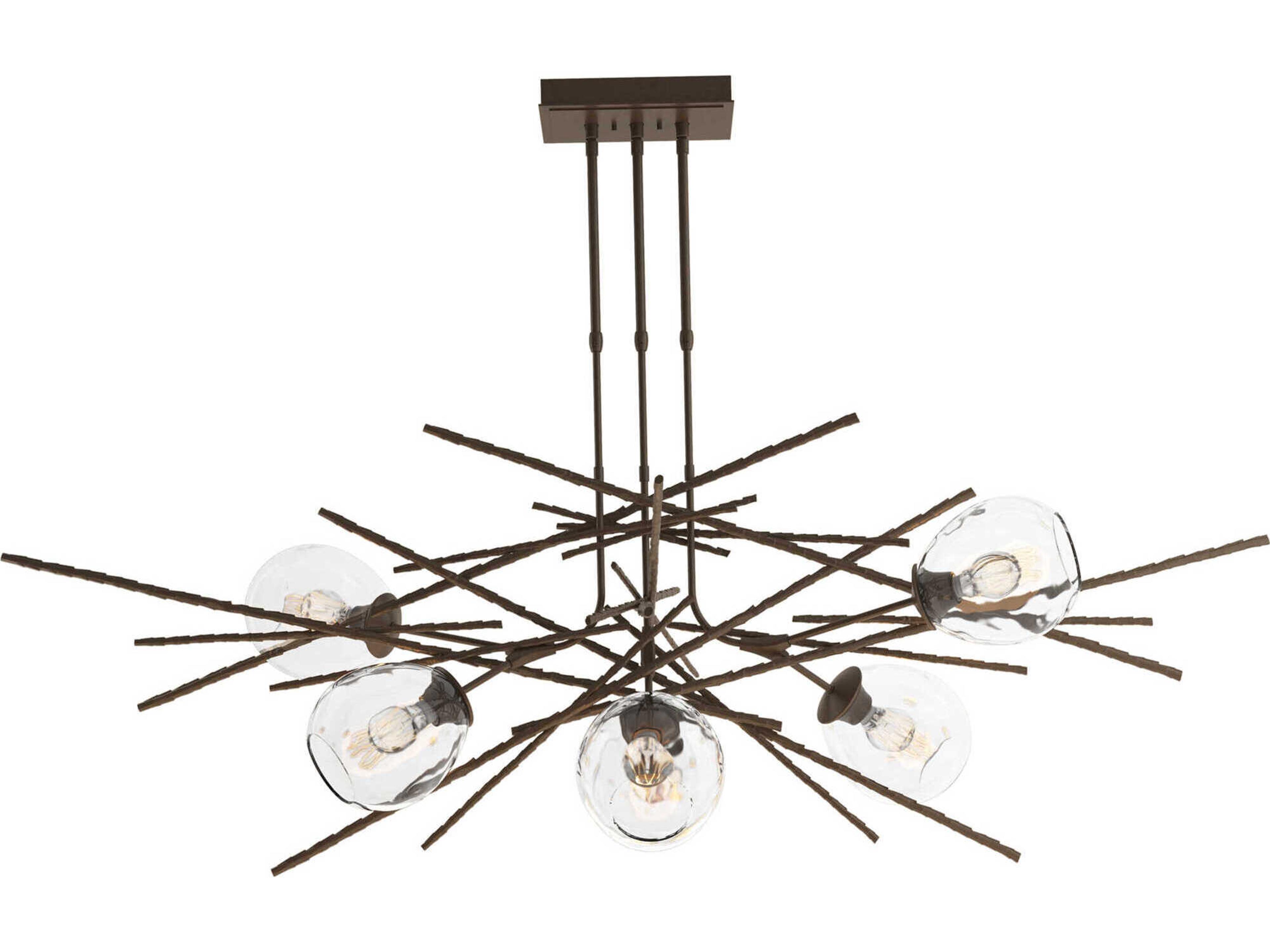 Hubbardton Forge Griffin 6-Light Glass Bell Sputnik Island Pendant