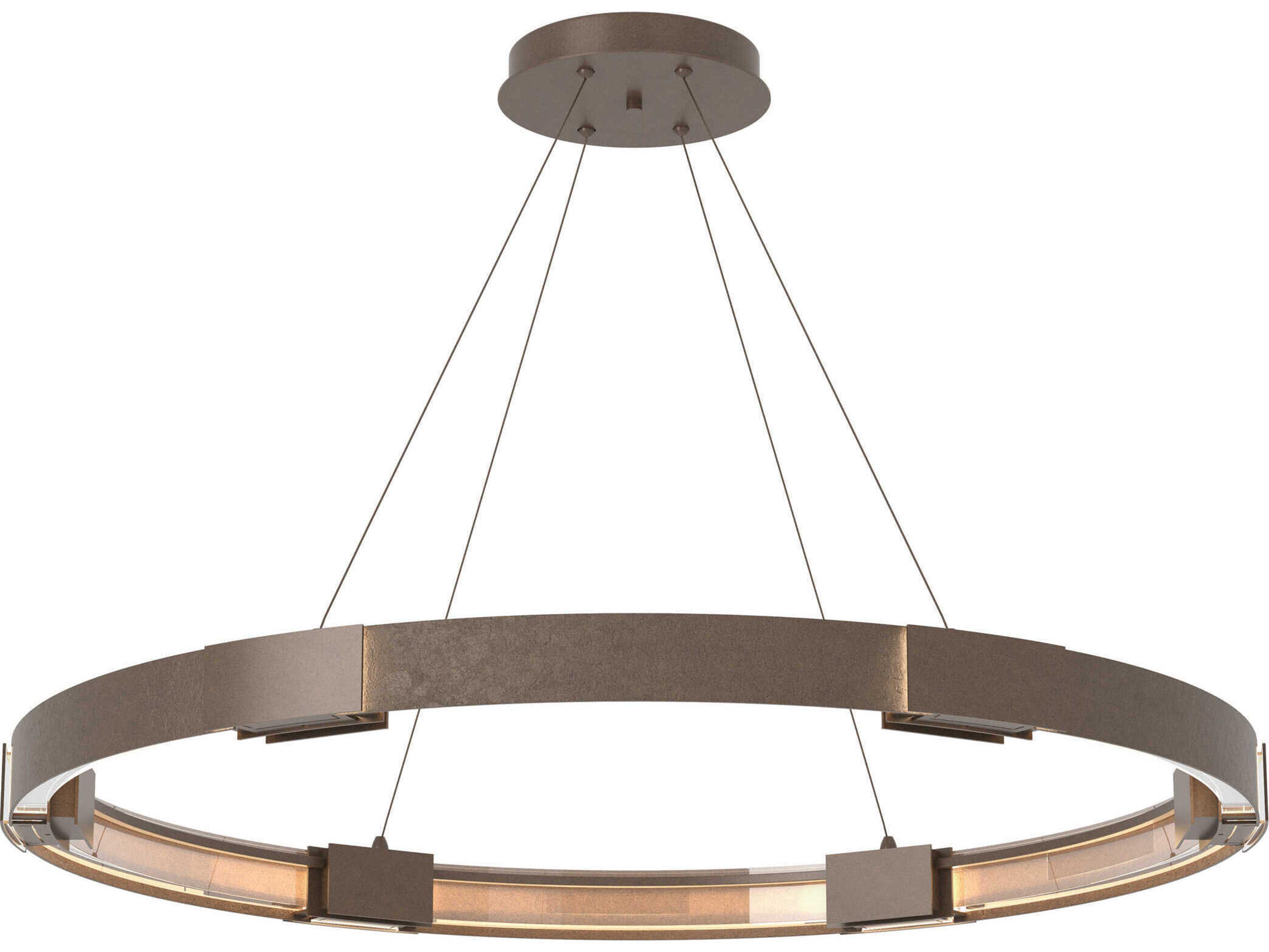 Hubbardton Forge Aura 12-Light Bronze Glass LED Round Pendant