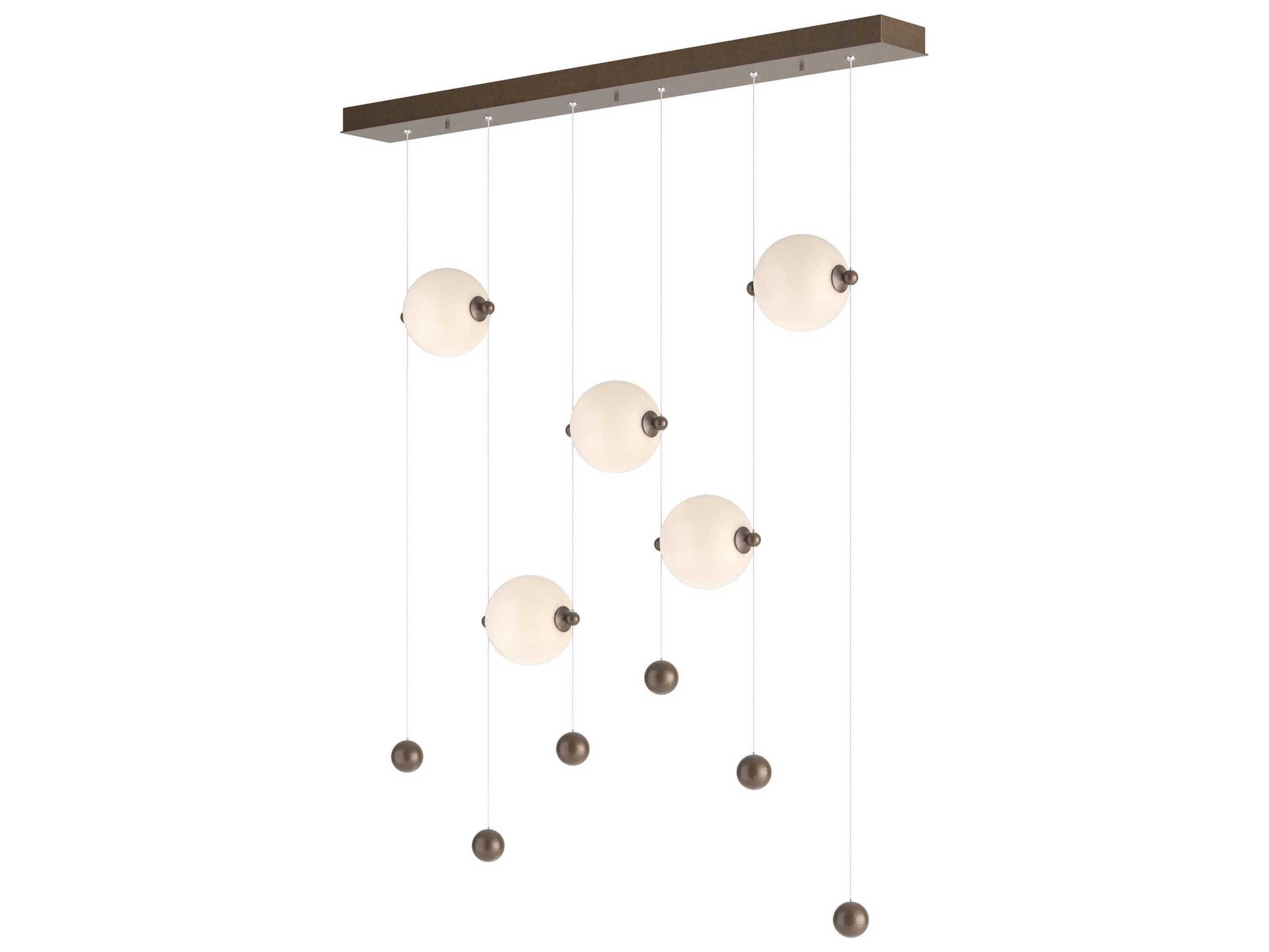 Hubbardton Forge Abacus 5-Light Glass LED Globe Linear Island Pendant